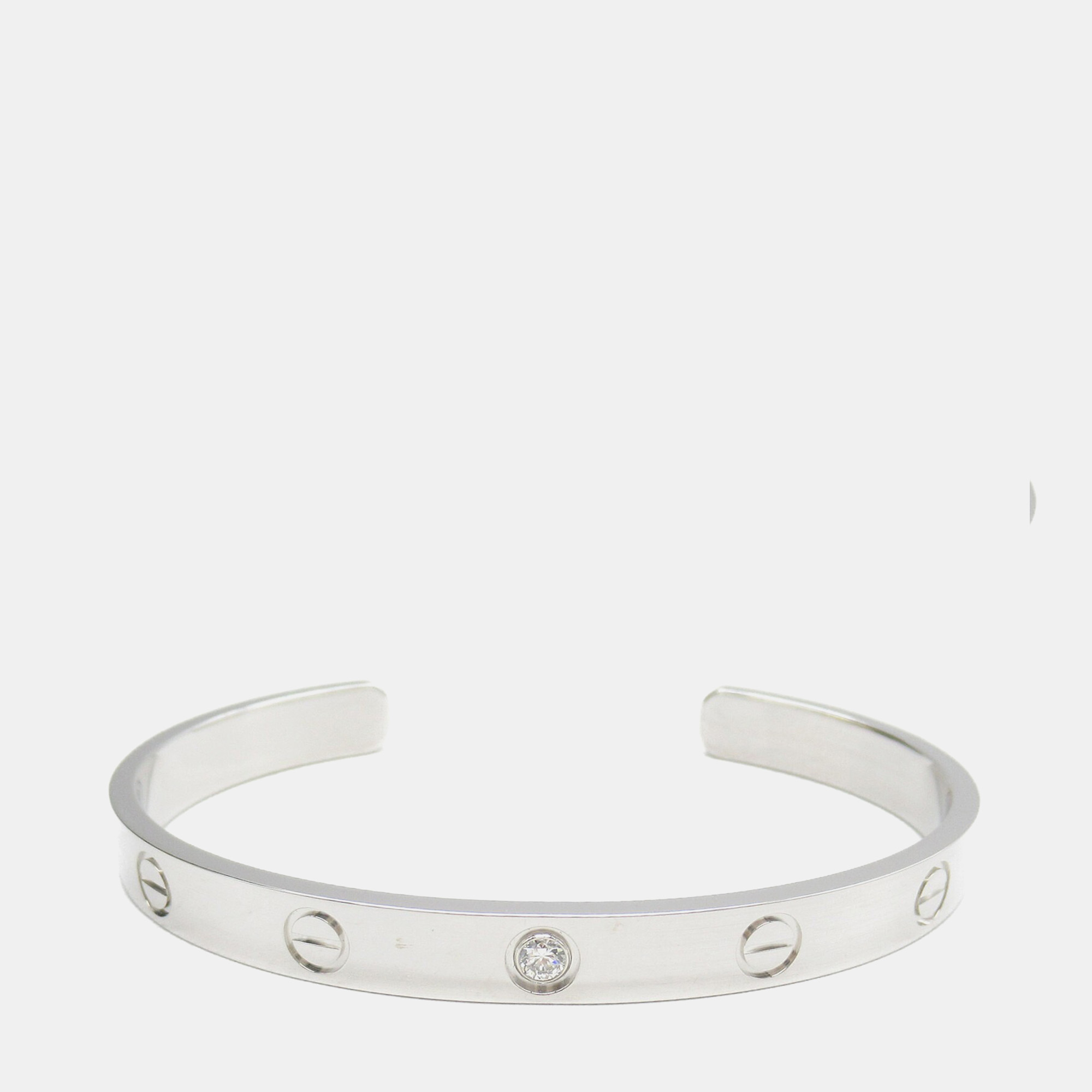 

Cartier 18K White Gold Love Open Diamond Bangle Bracelet