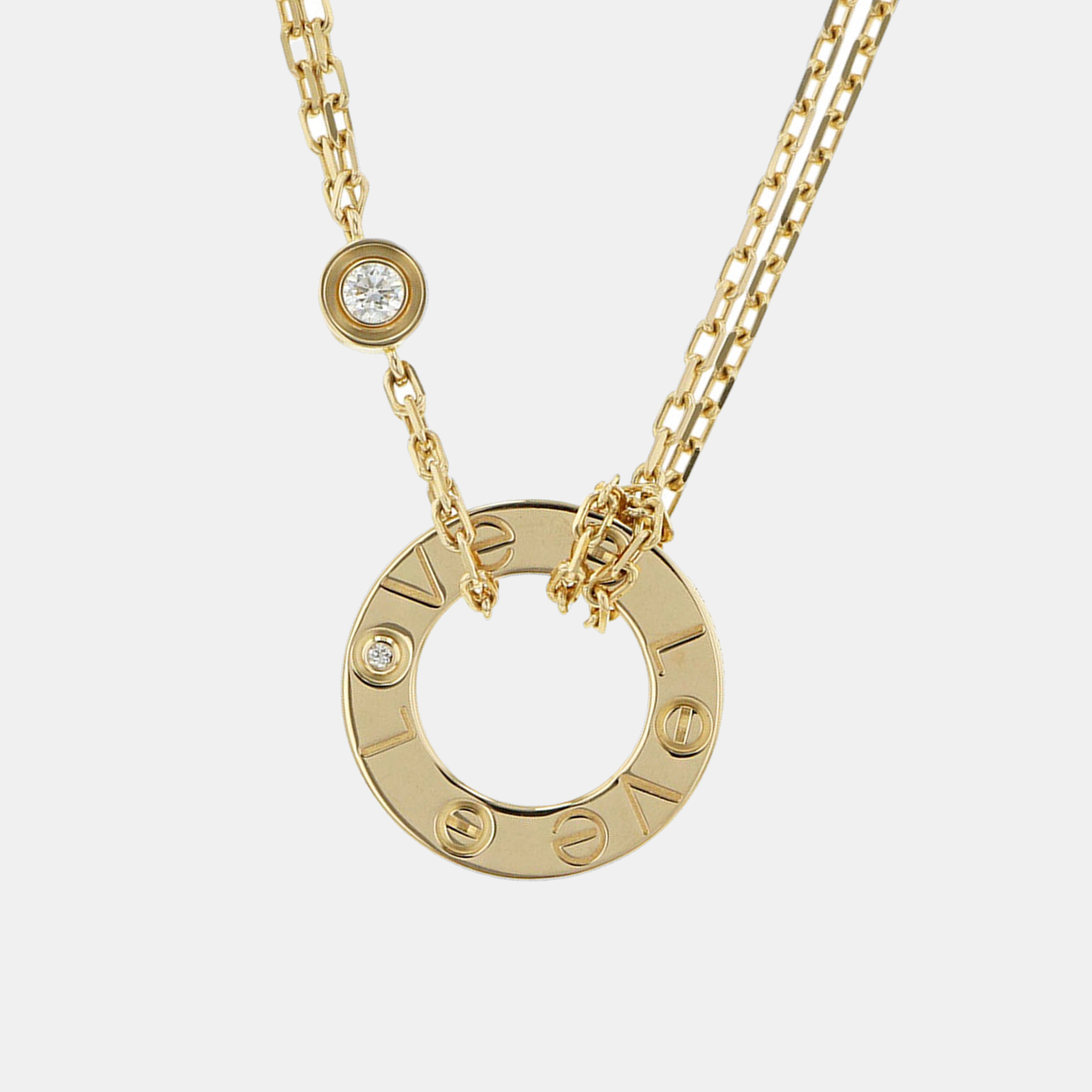 

Cartier 18K Yellow Gold Diamond Love Double Chain Necklace