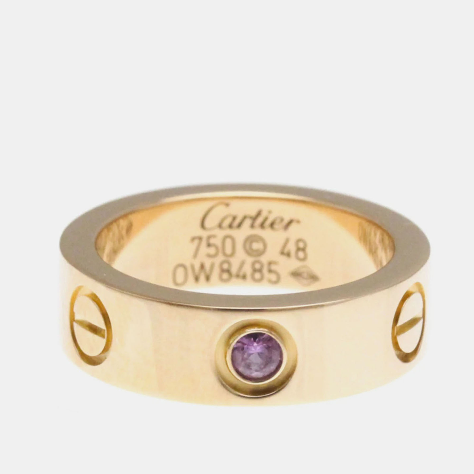 

Cartier 18K Rose Gold Sapphire Love Ring EU 48
