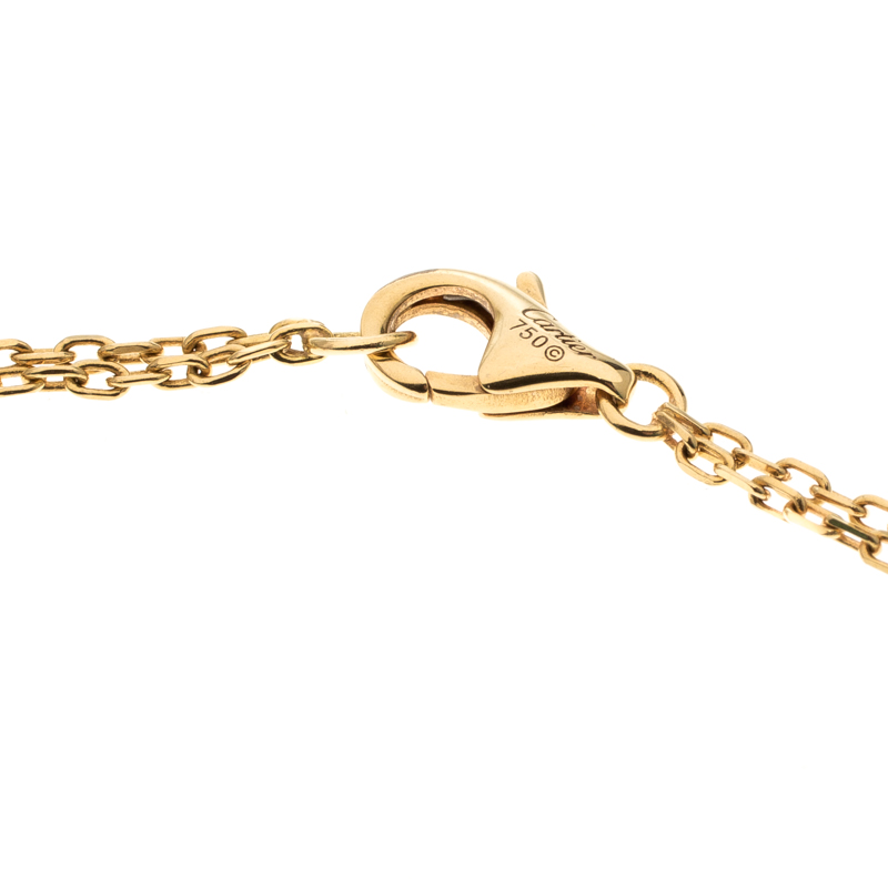 Cartier Love Diamond 18k Yellow Gold Double Chain Necklace