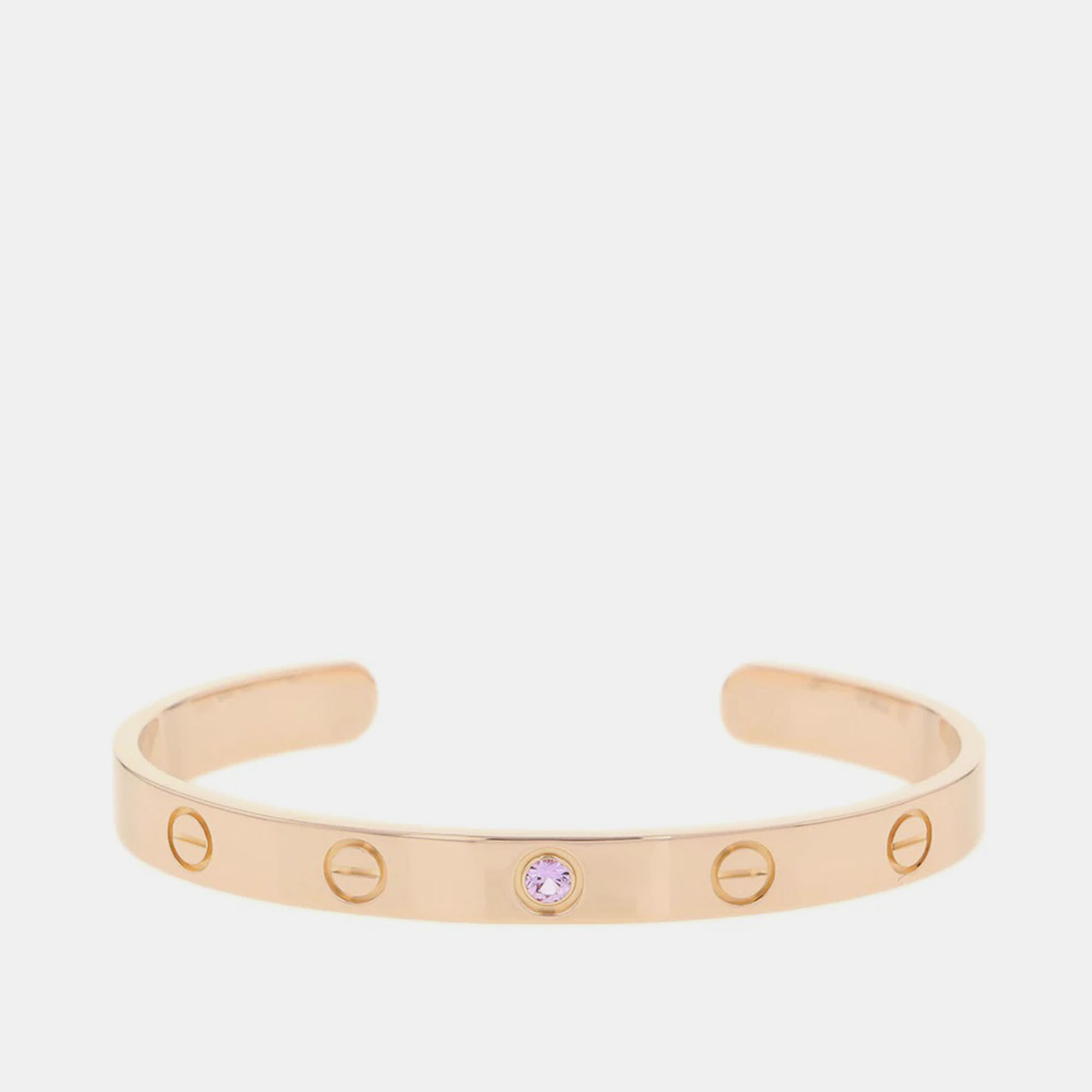 

Cartier 18K Pink Gold Pink Sapphire LOVE Cuff 16 Bracelet