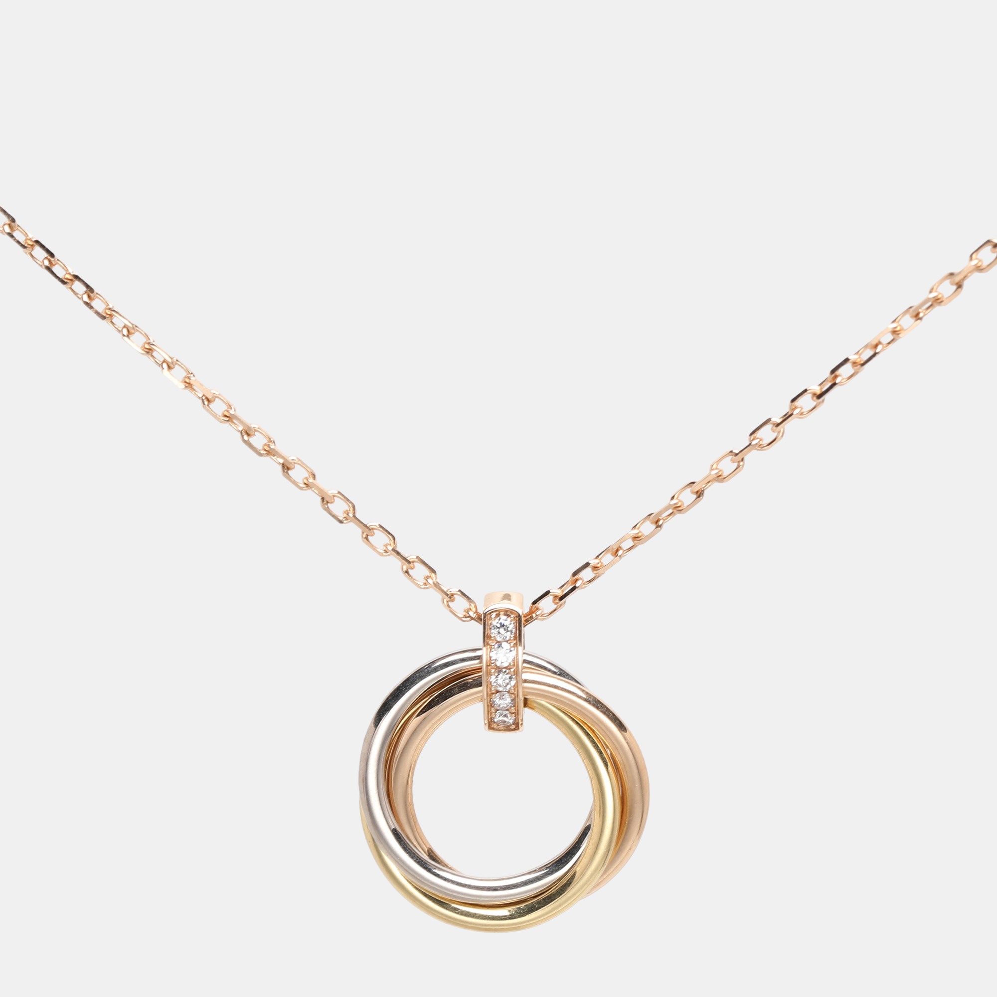 

Cartier Trinity Diamond 18k Three Tone Gold Necklace