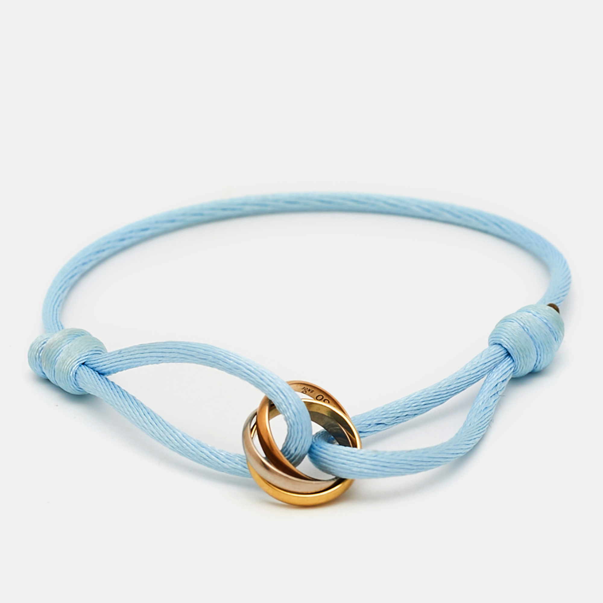 

Cartier Trinity 18k Three Tone Gold Adjustable Cord Bracelet