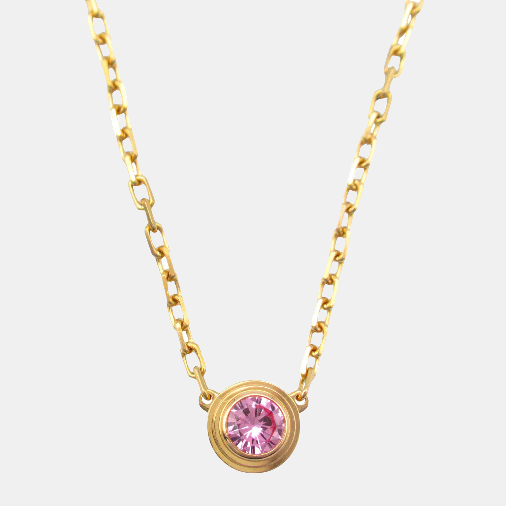 

Cartier 18K Yellow Gold Pendant D'Amour Pink Sapphire Necklace