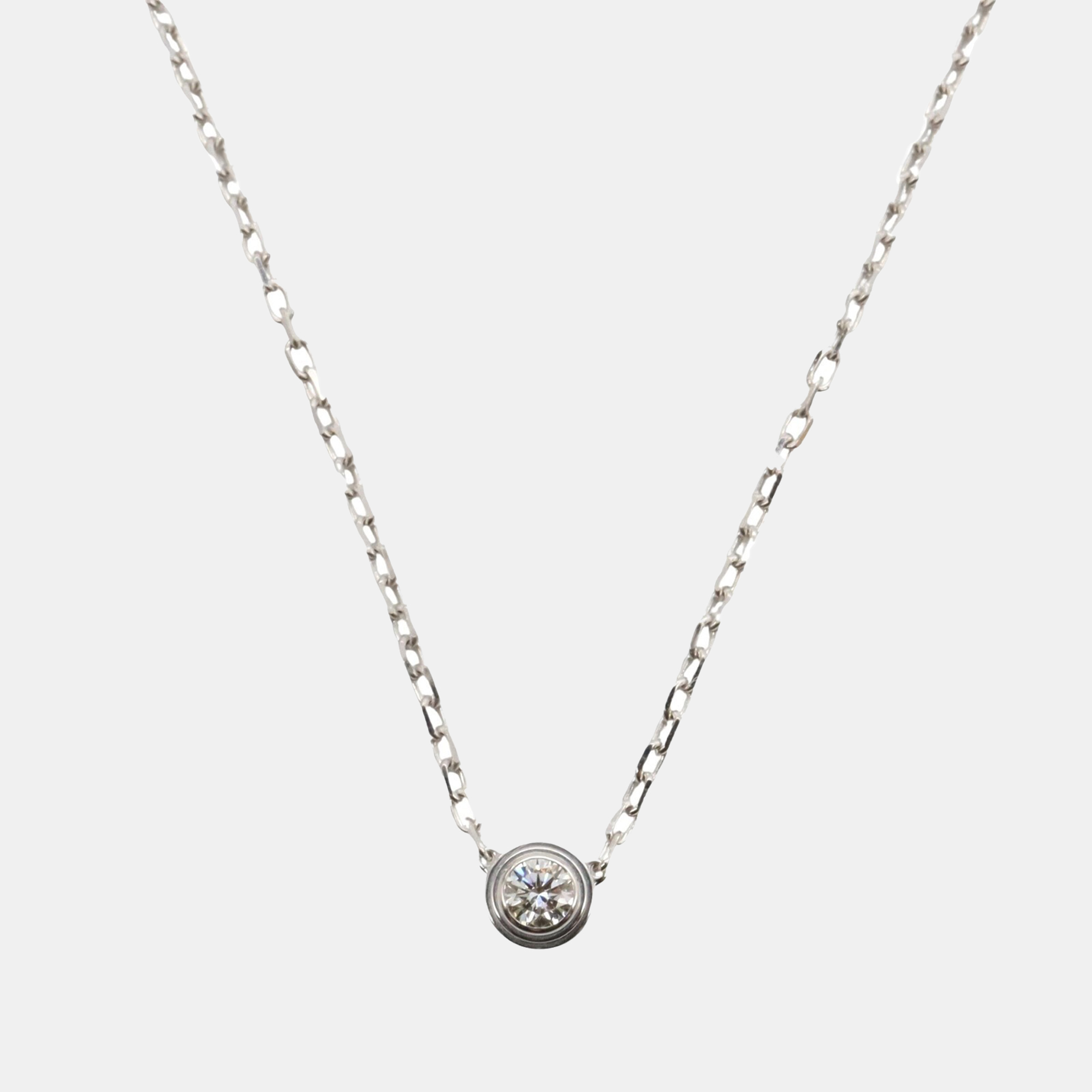 Pre-owned Cartier 18k White Gold D'amour Diamond Pendant Necklace