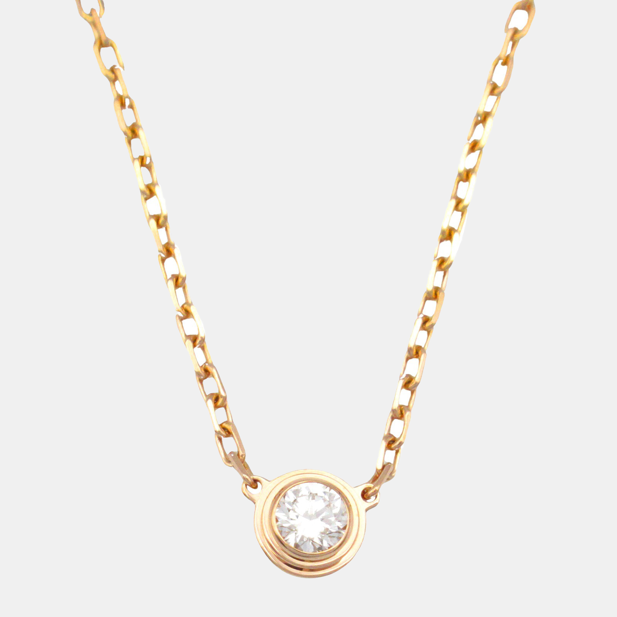 Pre-owned Cartier 18k Rose Gold Diamond Sapphire D'amour Necklace