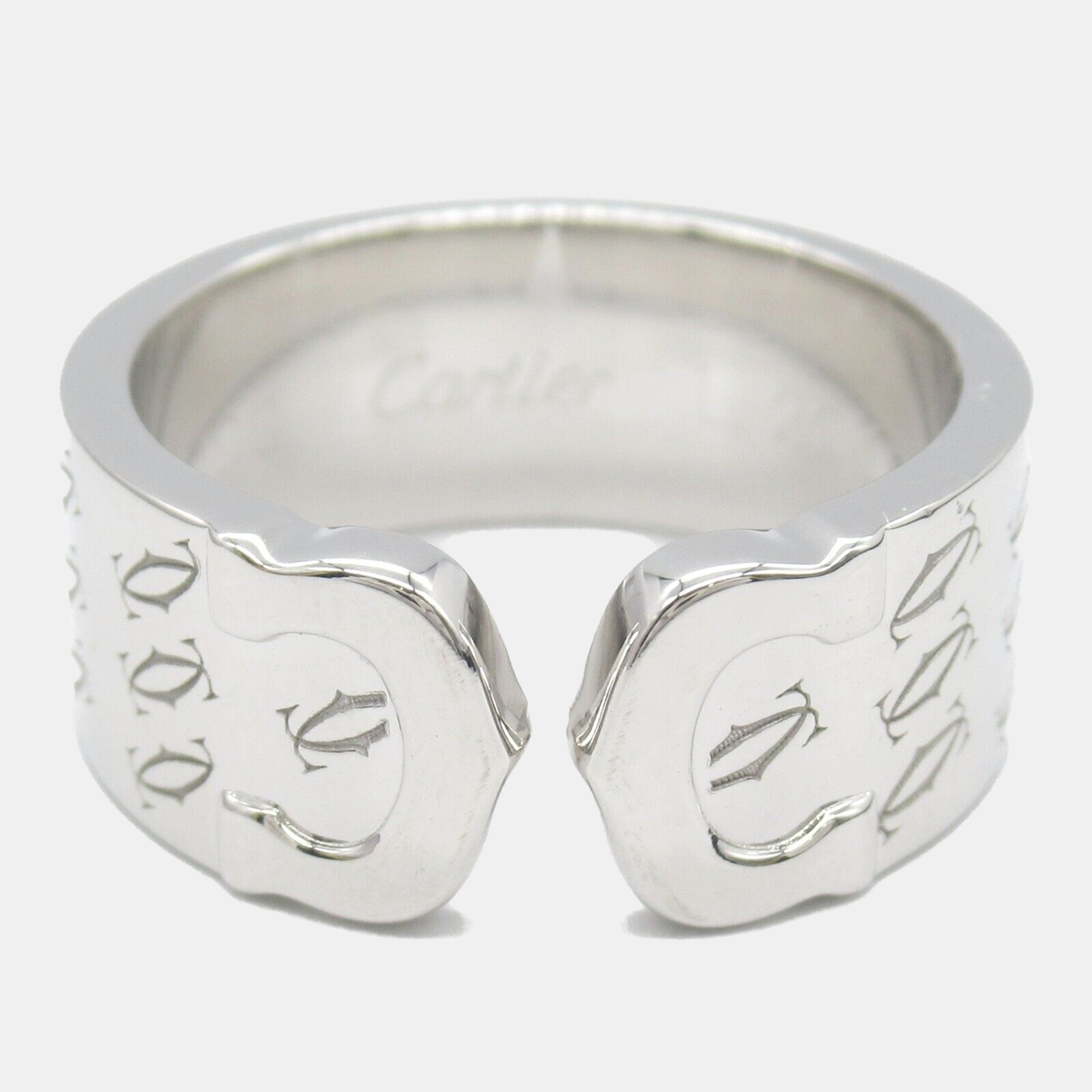 

Cartier 18K White Gold Happy Birthday Band Ring EU 53