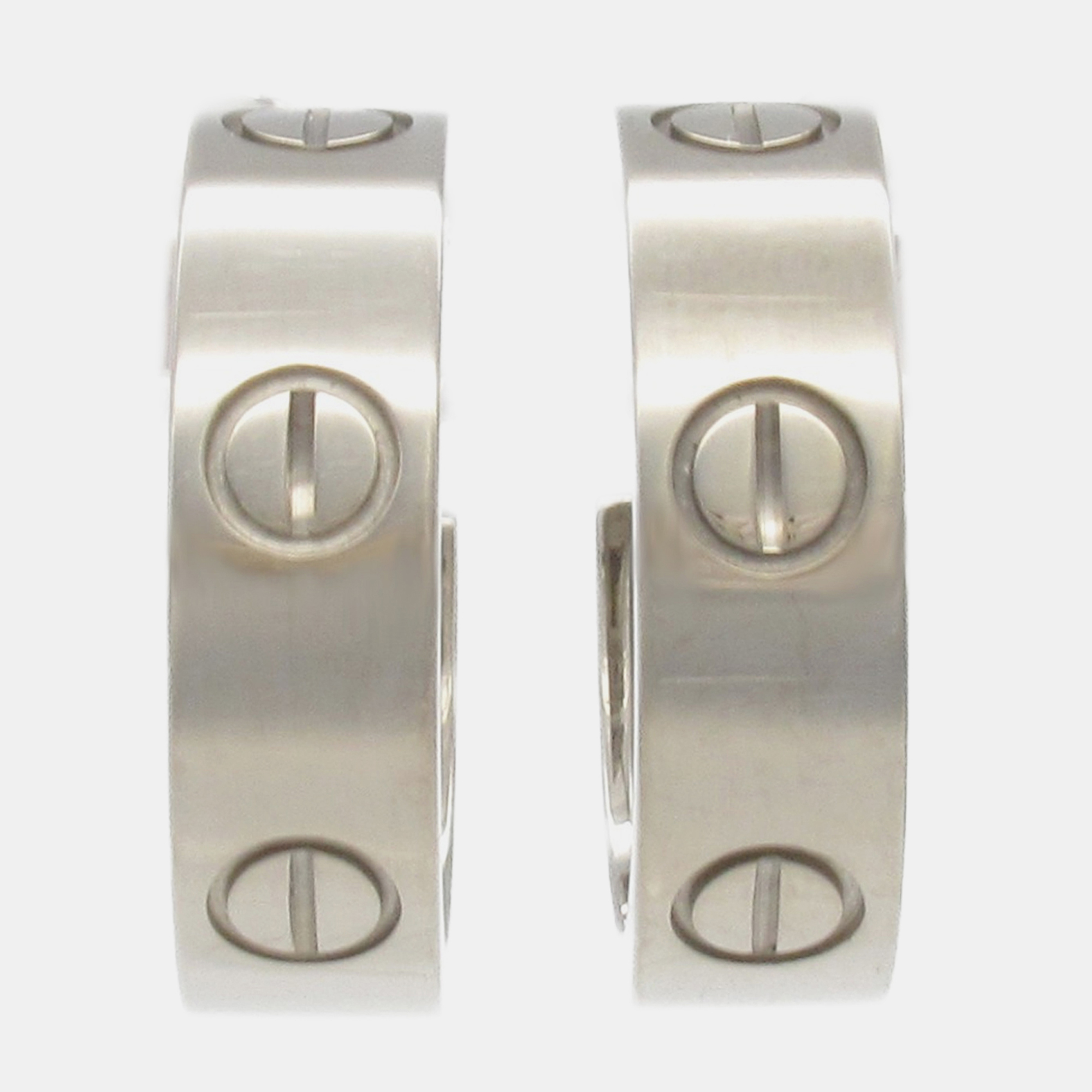 

Cartier 18K White Gold Classic Love Hoop Earrings, Silver