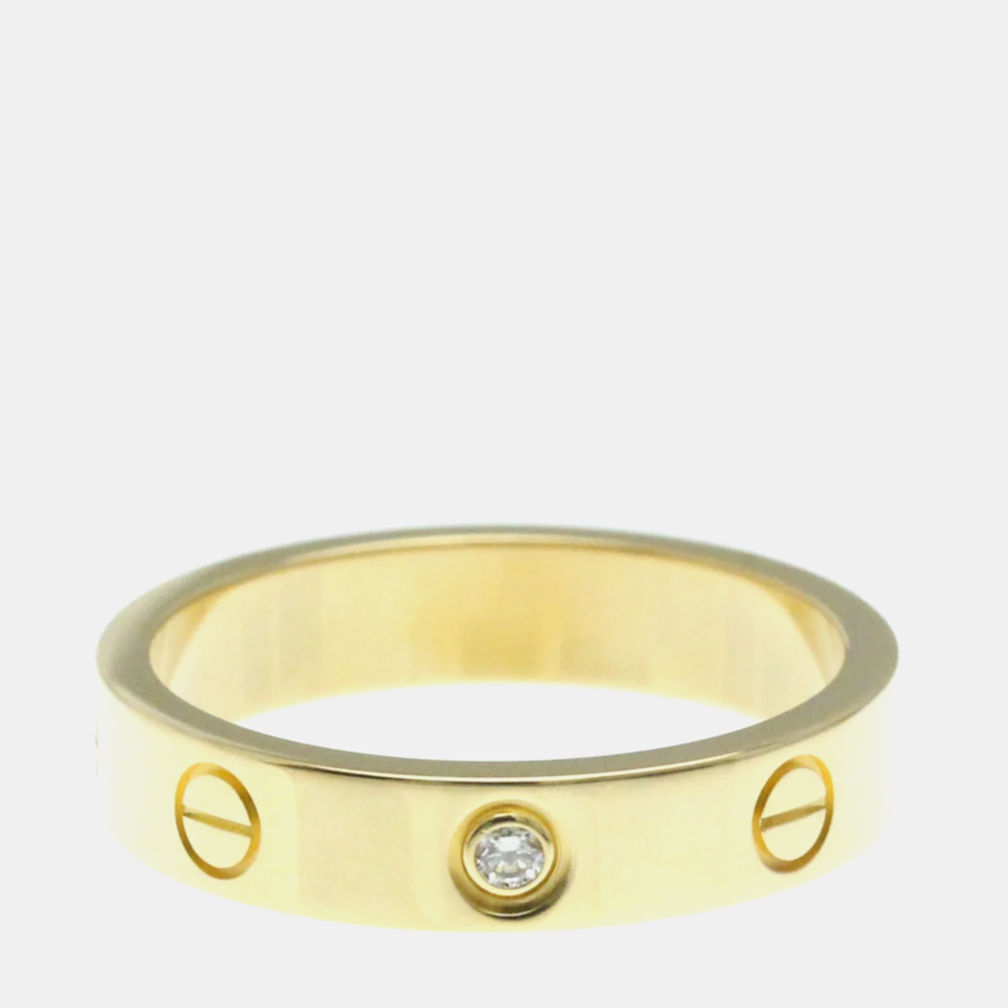 

Cartier 18K Yellow Gold and Diamond Love Band Ring EU 53