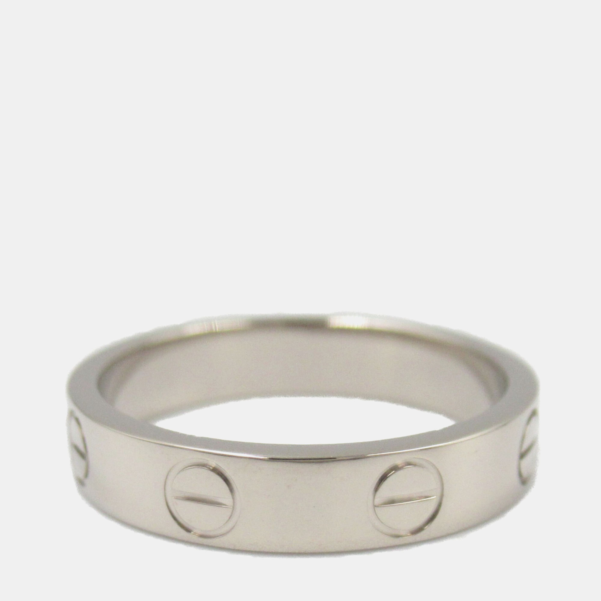 

Cartier 18K White Gold Love Band Ring EU 49