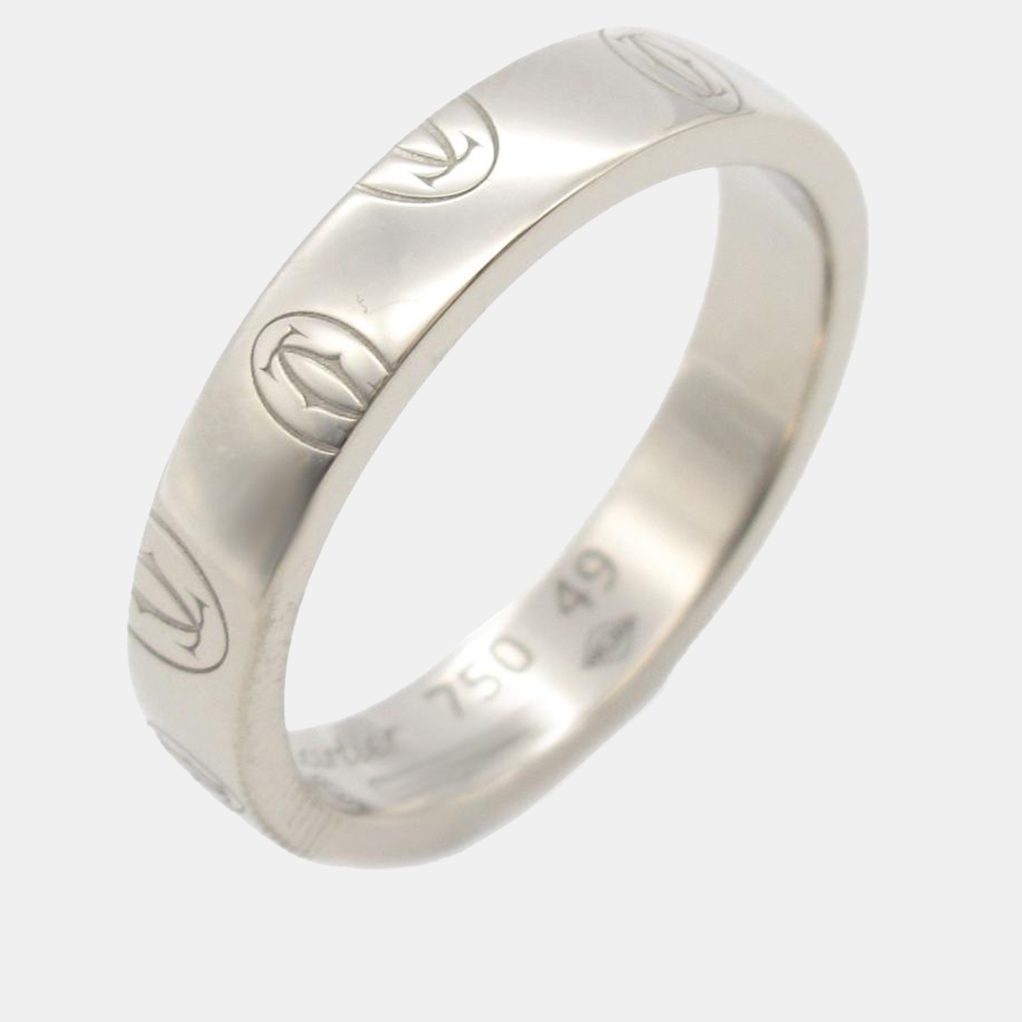 

Cartier 18K White Gold Happy Birthday Ring EU 49