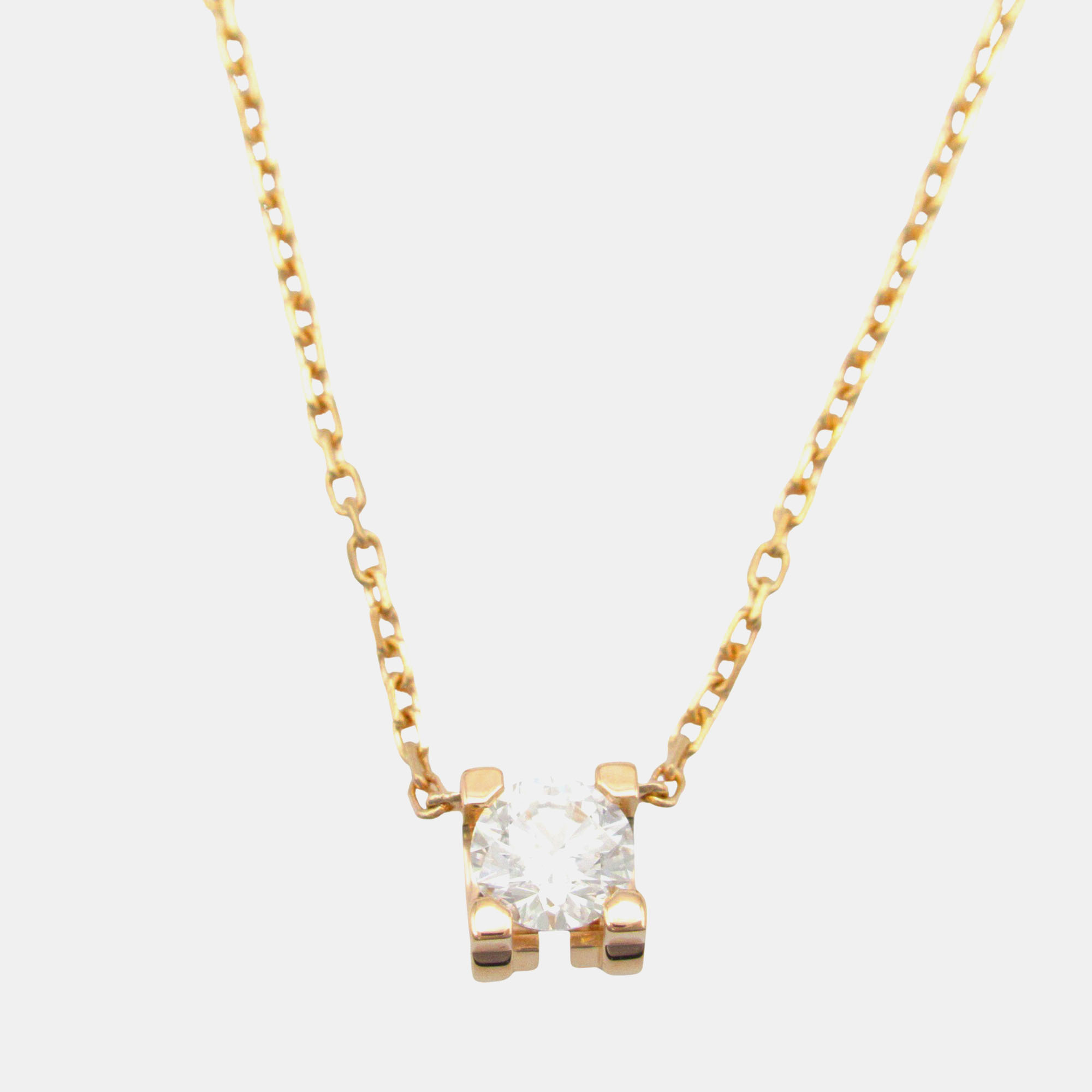 

Cartier 18K Rose Gold Diamond C de Cartier Necklace
