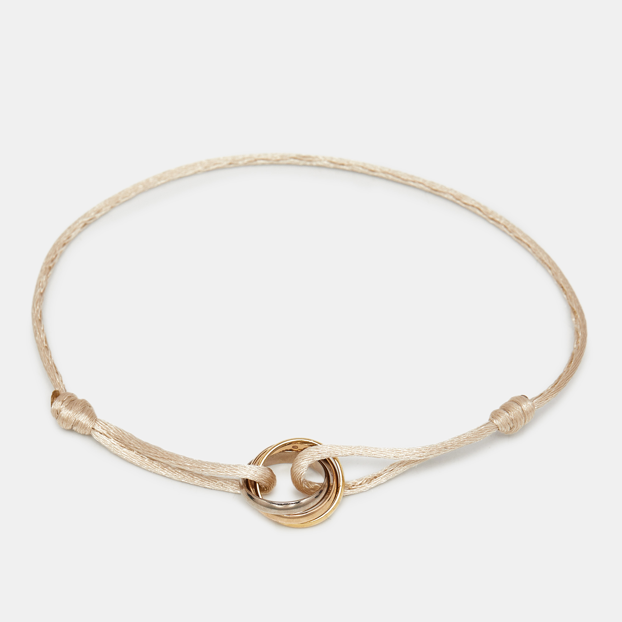 

Cartier Trinity 18k Three Tone Gold Adjustable Cord Bracelet