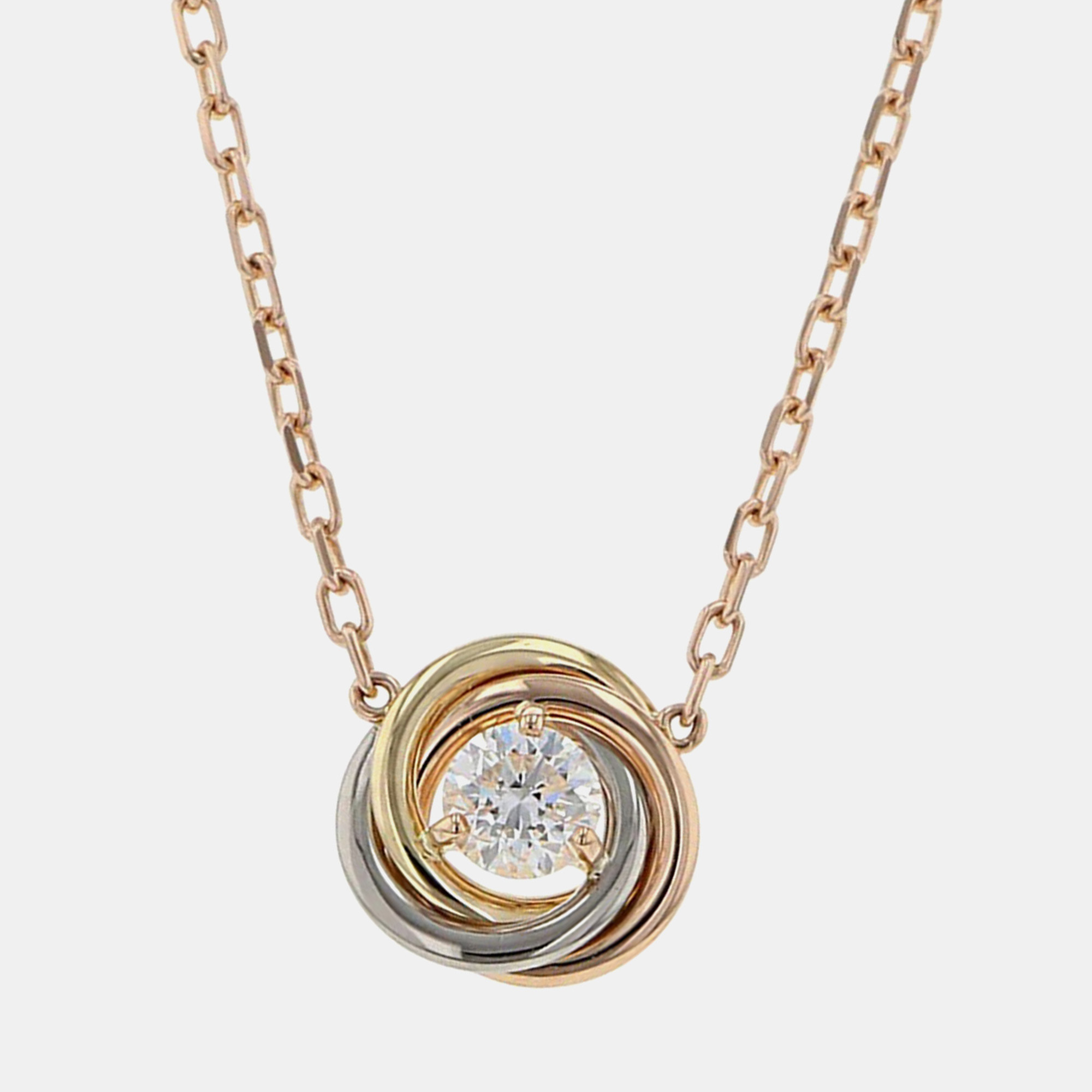 

Cartier Trinity 18K Yellow, Rose, White Gold and Diamond Pendant Necklace
