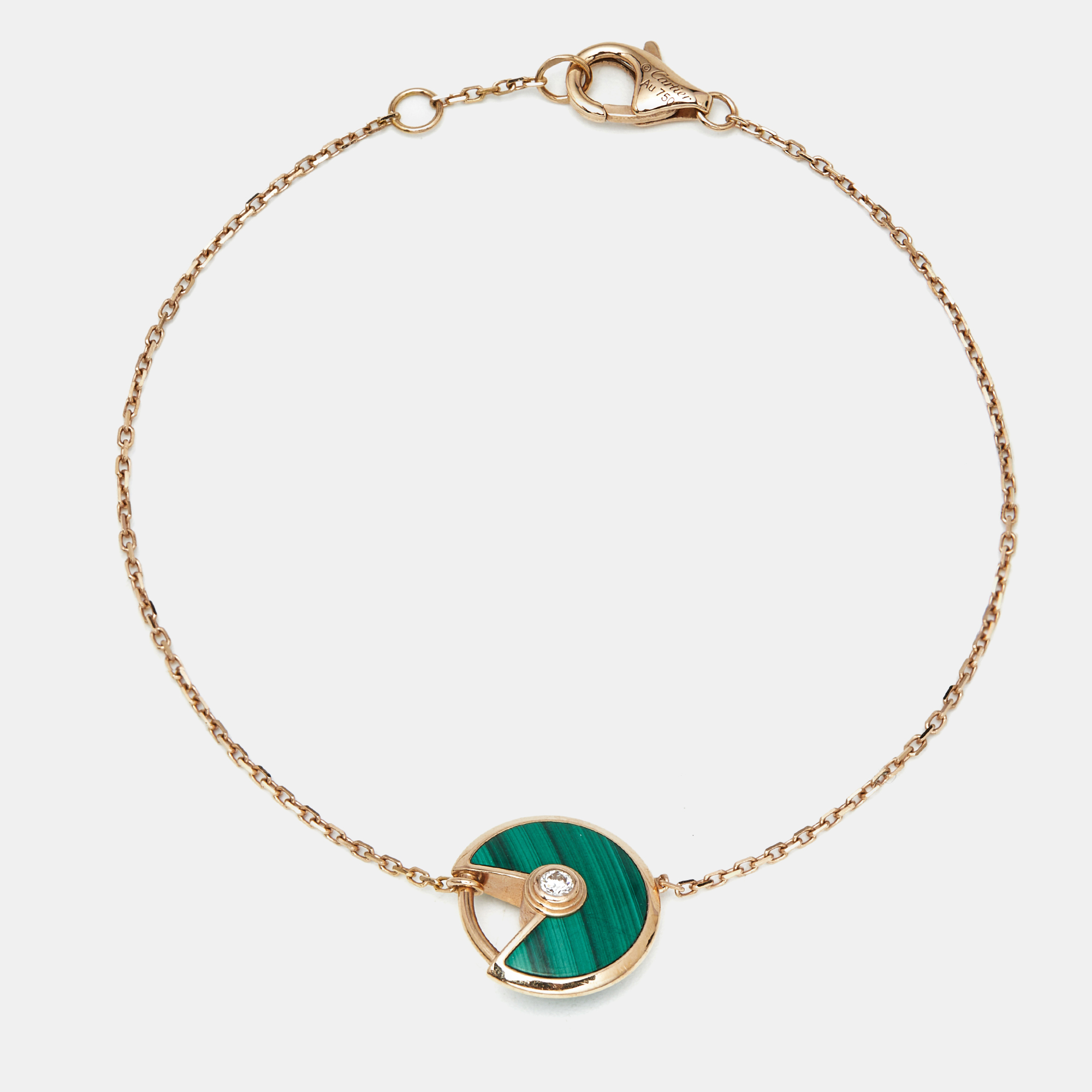 

Cartier Amulette De Cartier Malachite Diamond 18k Rose Gold  Model Bracelet