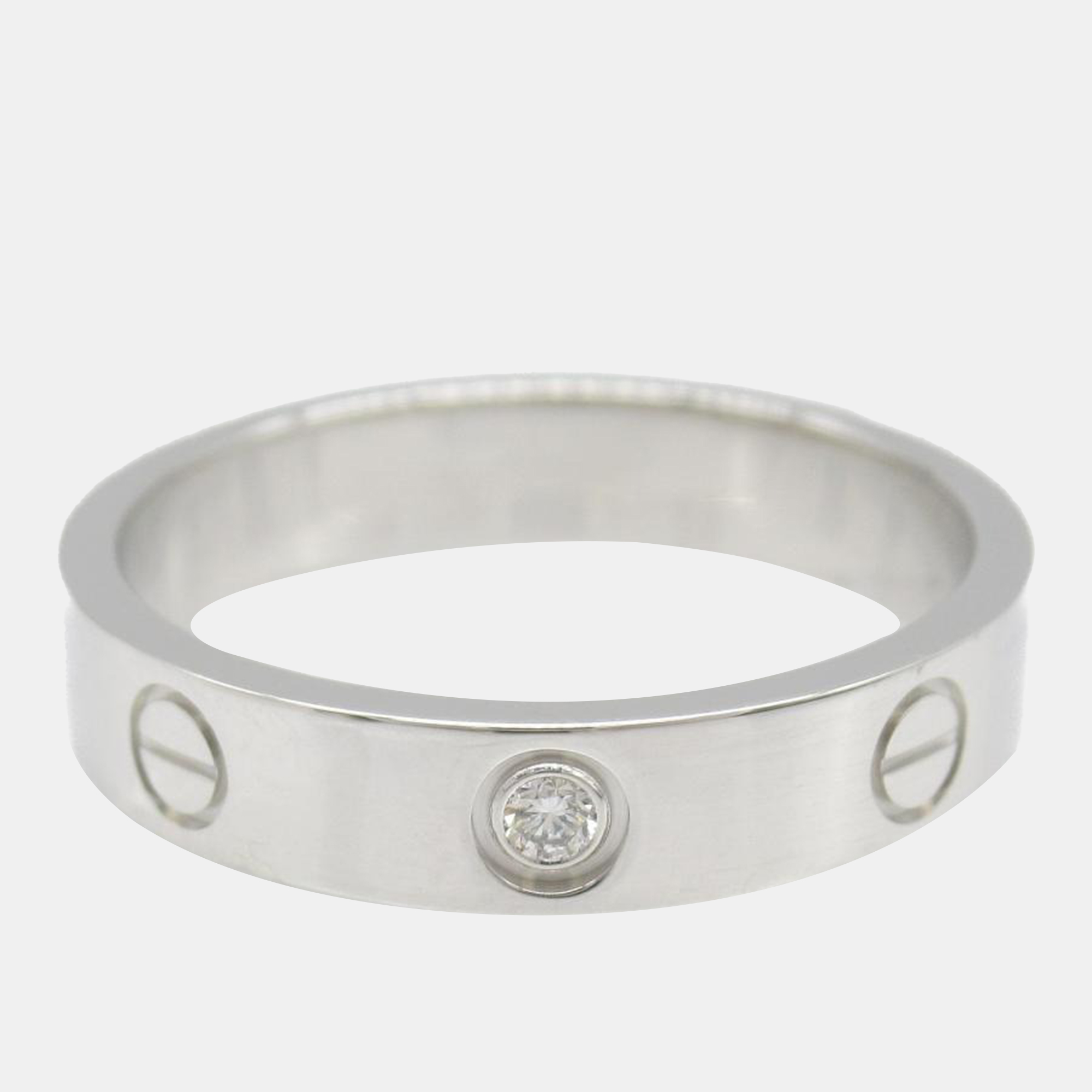 

Cartier Love 18K White Gold and Diamond Band Ring EU 55
