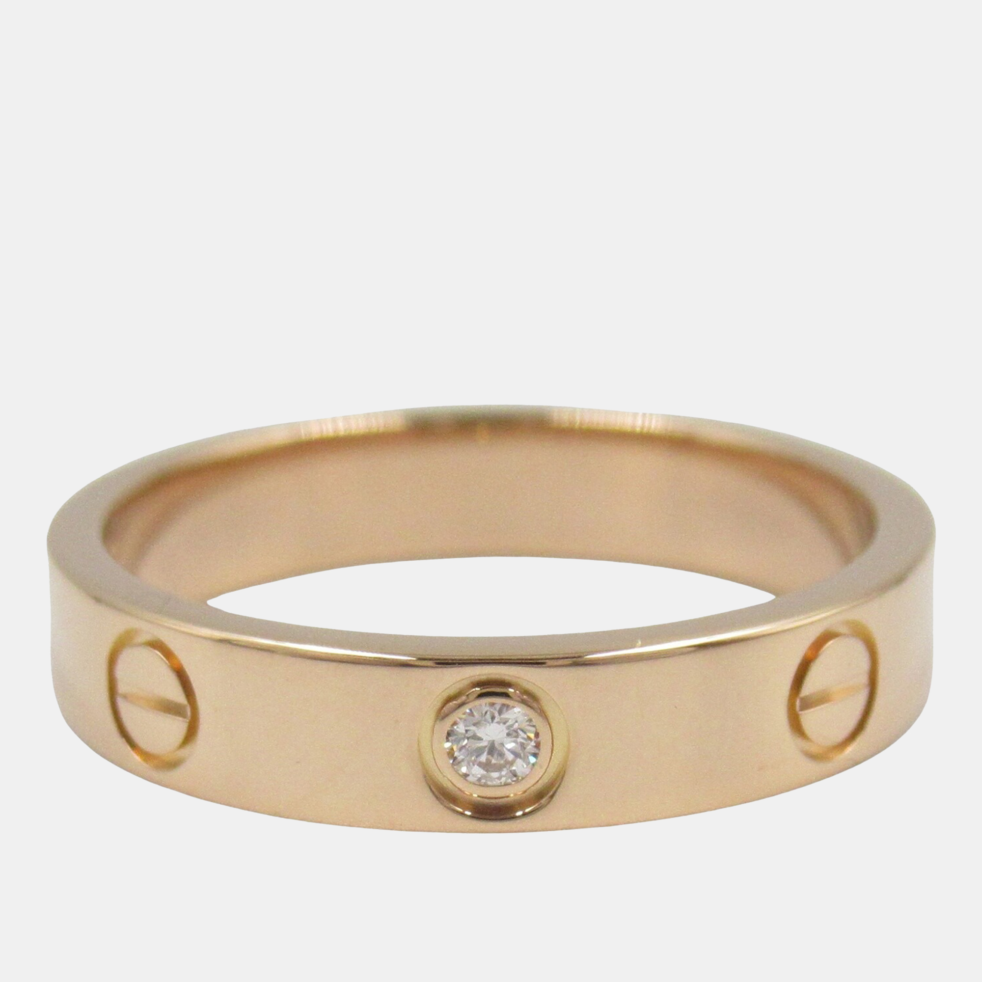 

Cartier Love 18K Rose Gold and Diamond Band Ring EU 52