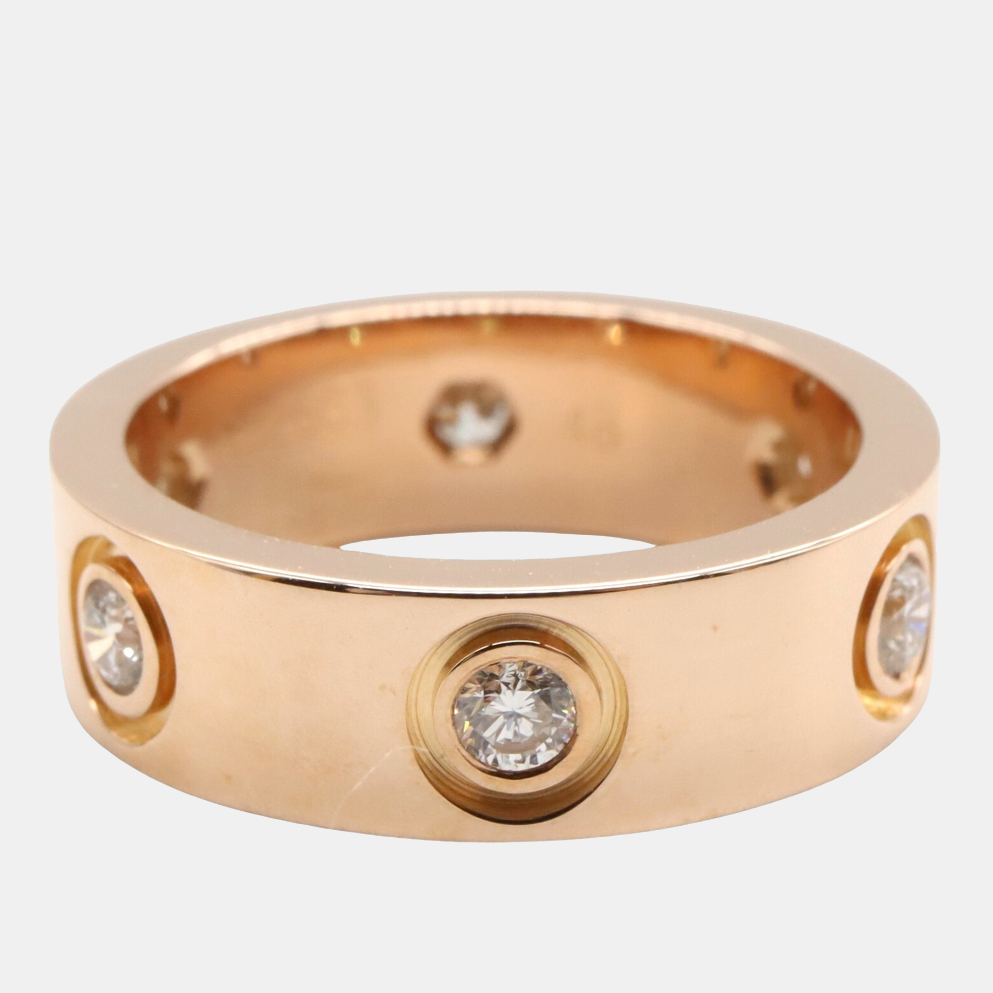 

Cartier Love 18K Rose Gold and Diamond Love Band Ring EU 48