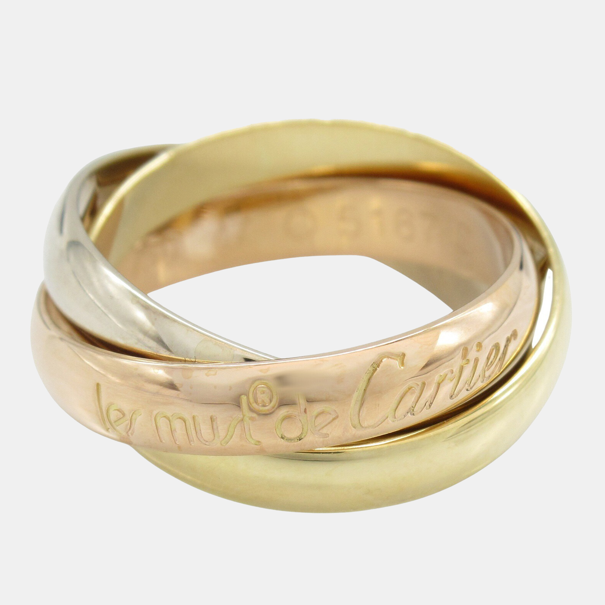 

Cartier Trinity 18K Yellow, Rose, White Gold Band Ring EU 47