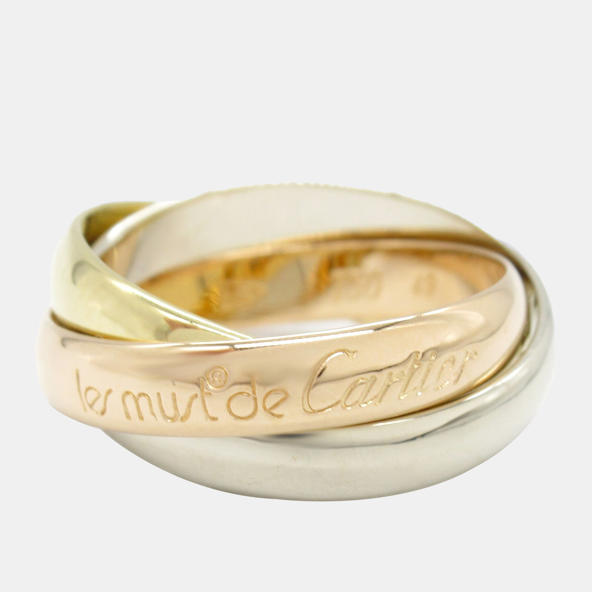 

Cartier Trinity 18K Yellow, Rose, White Gold Band Ring EU 49