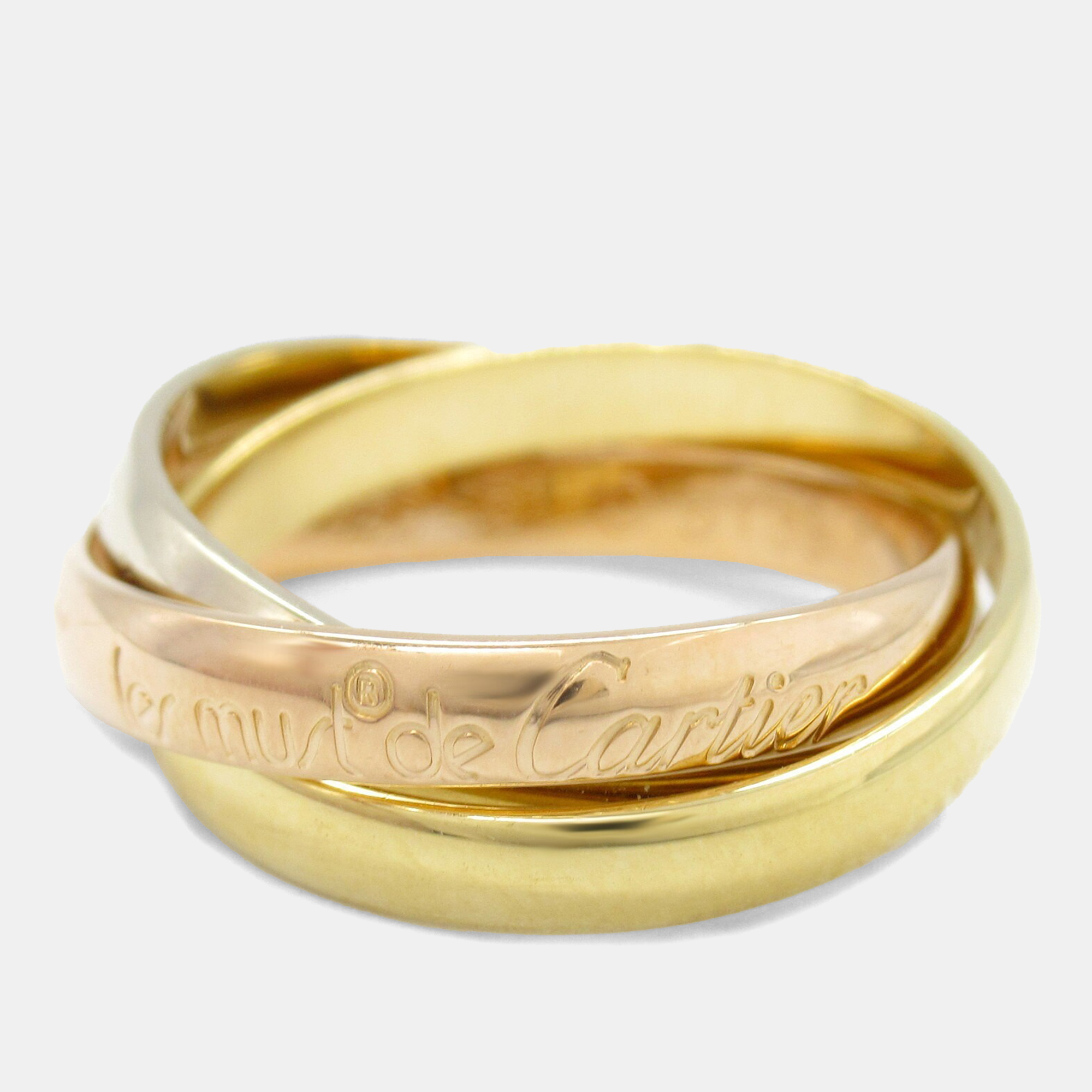 

Cartier Trinity 18K Yellow, Rose, White Gold Band Ring EU 51