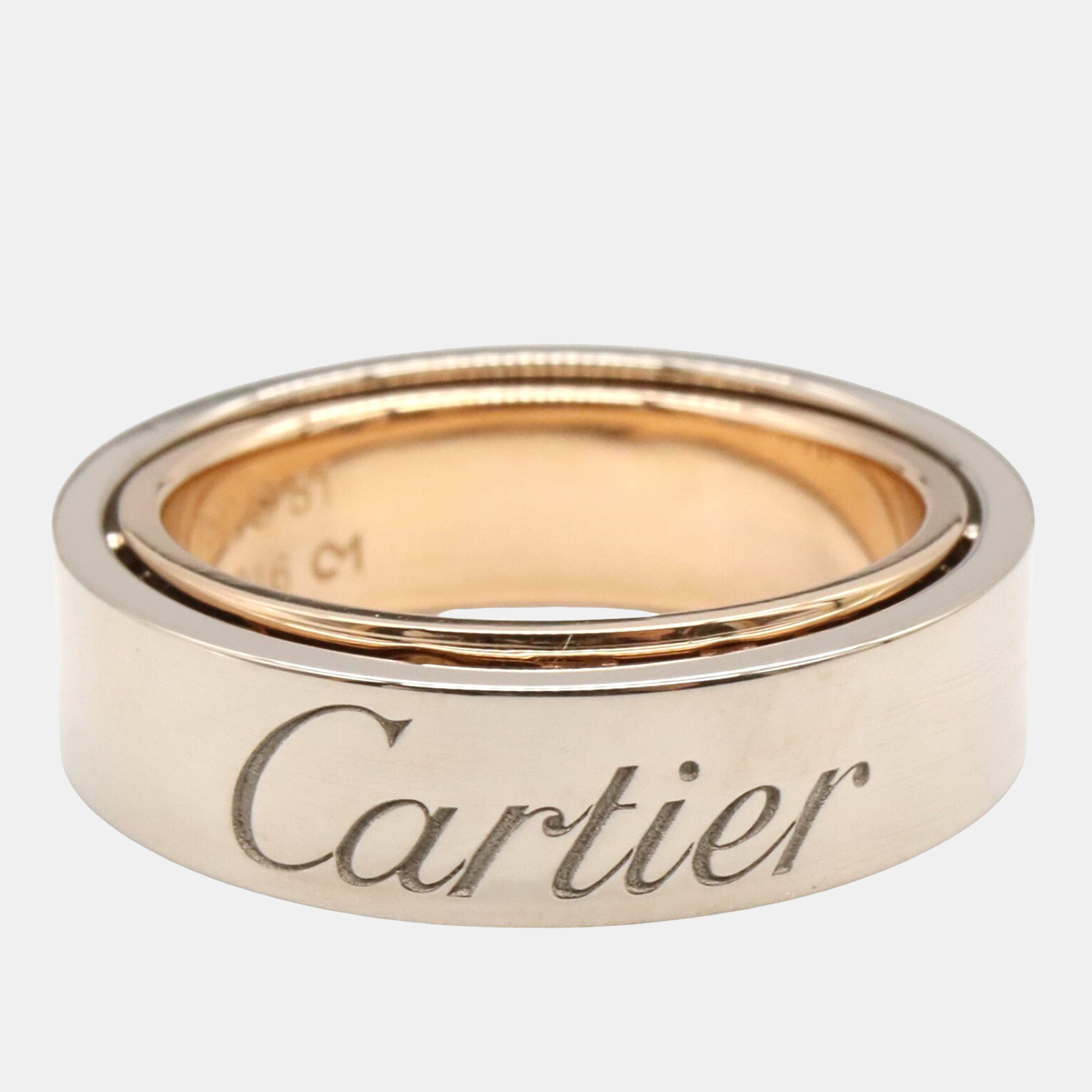 

Cartier Astro Love 18K Rose and White Gold Band Ring EU 51