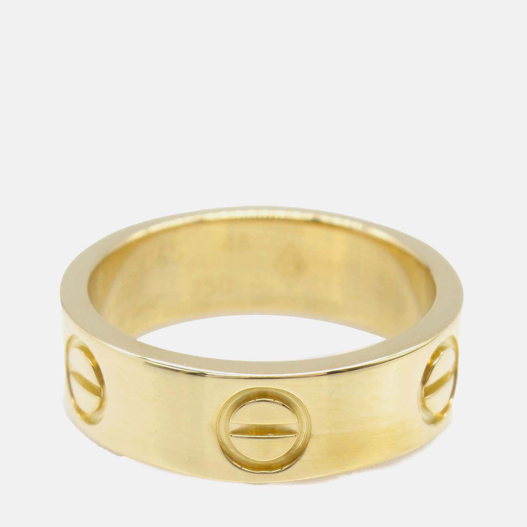 

Cartier 18K Yellow Gold Classic Love Ring EU 48