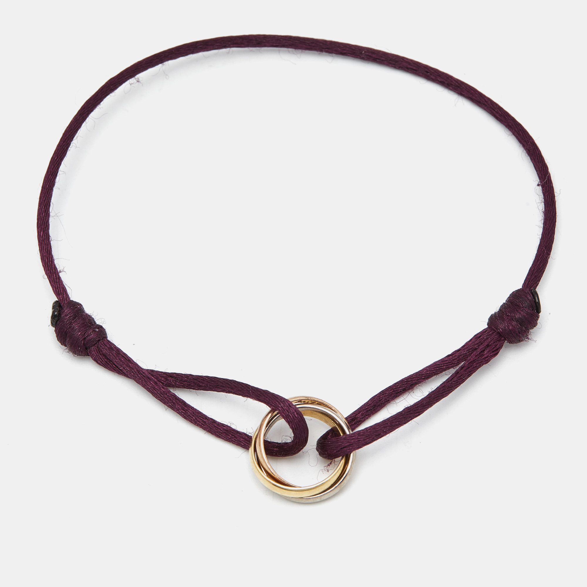 

Cartier Trinity 18k Three Tone Gold Adjustable Cord Bracelet