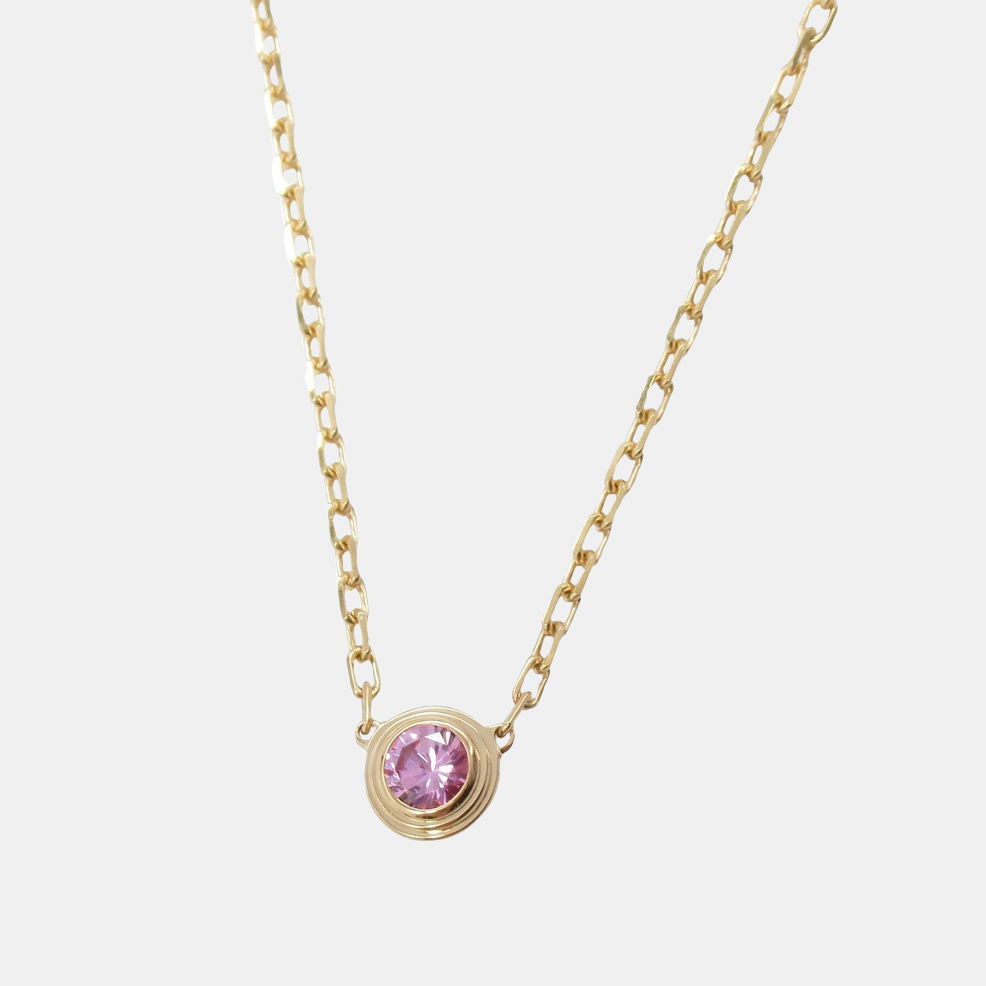 

Cartier D'amour 18K Rose Gold and Pink Sapphire Pendant Necklace