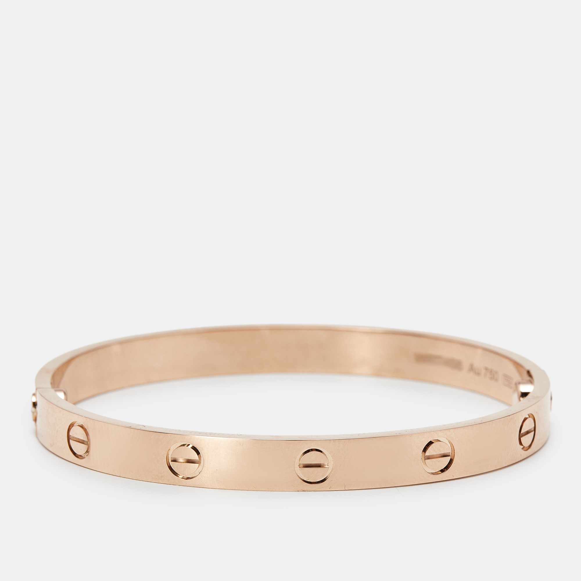 Pre-owned Cartier Love 18k Rose Gold Classic Model Bracelet 17