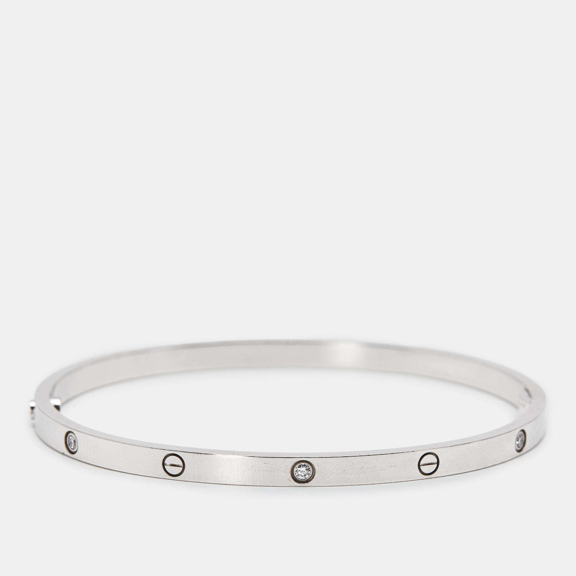 

Cartier Love 6 Diamonds 18k White Gold Small Model Bracelet 18
