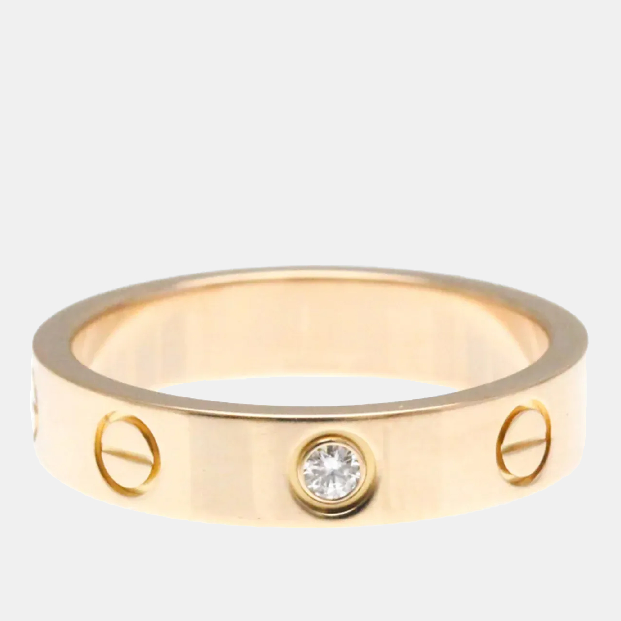 

Cartier Love 18K Rose Gold and Diamond Band Ring EU 50