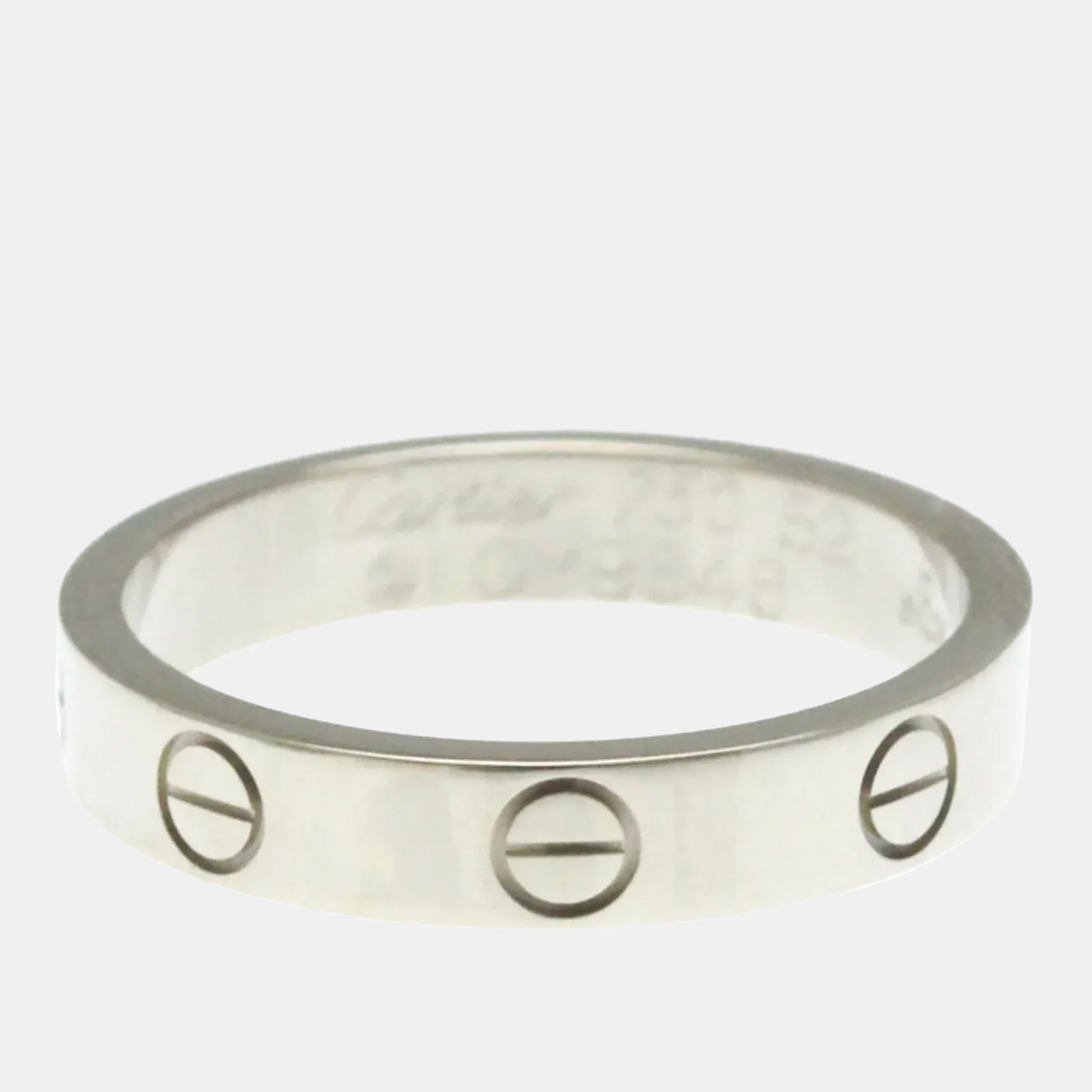 

Cartier Love 18K White Gold Band Ring EU 52