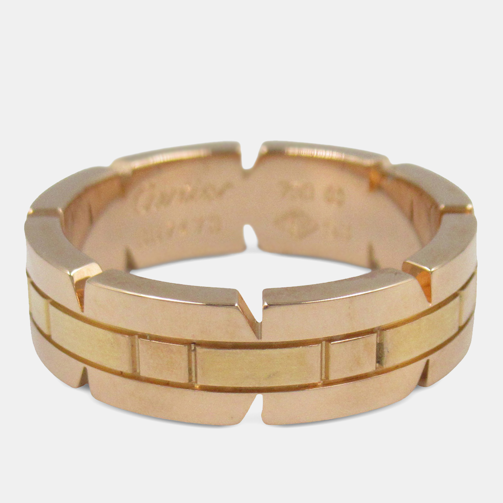 Pre-owned Cartier 18k Rose Gold Tank Francaise Ring