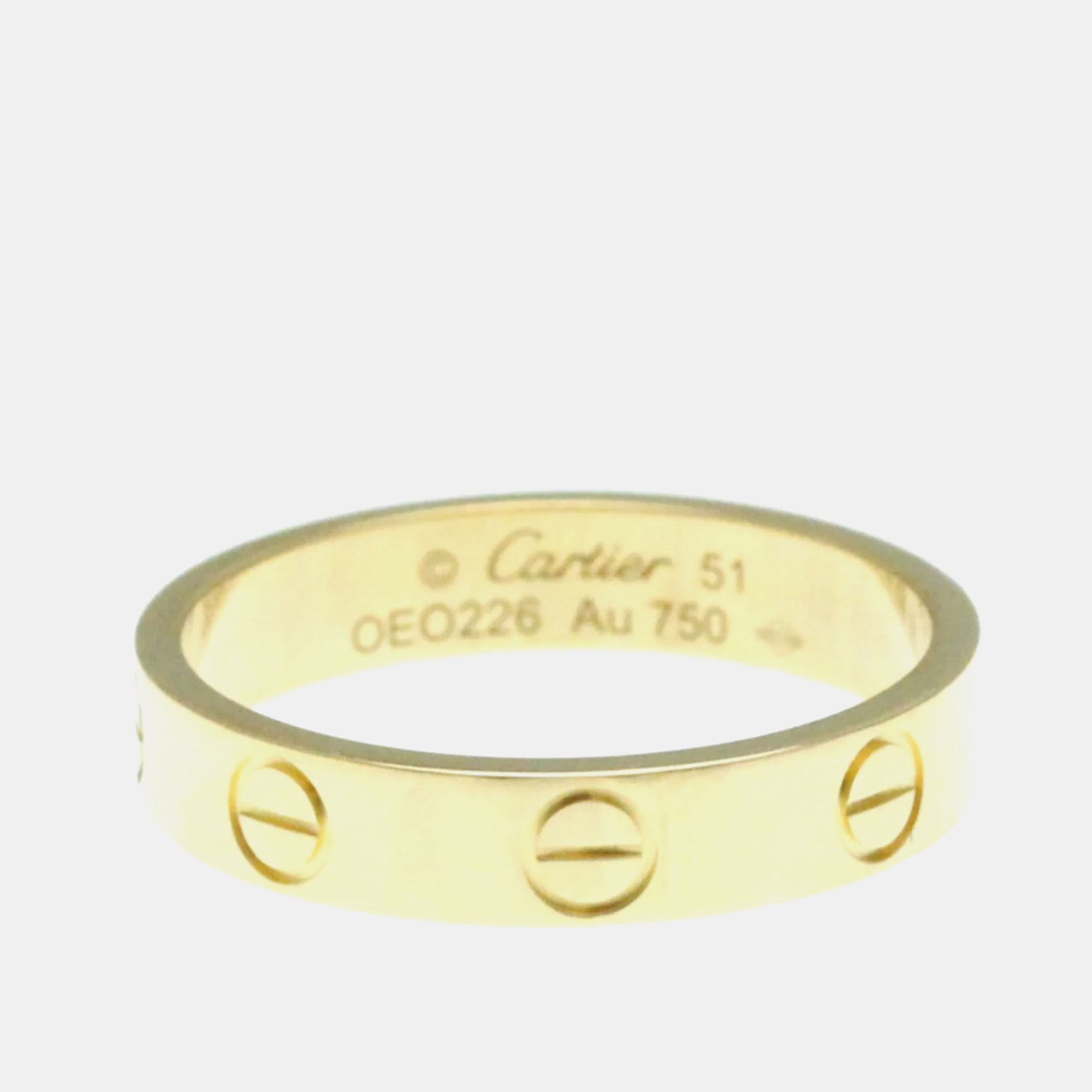 

Cartier Mini Love 18K Yellow Gold Ring EU 51