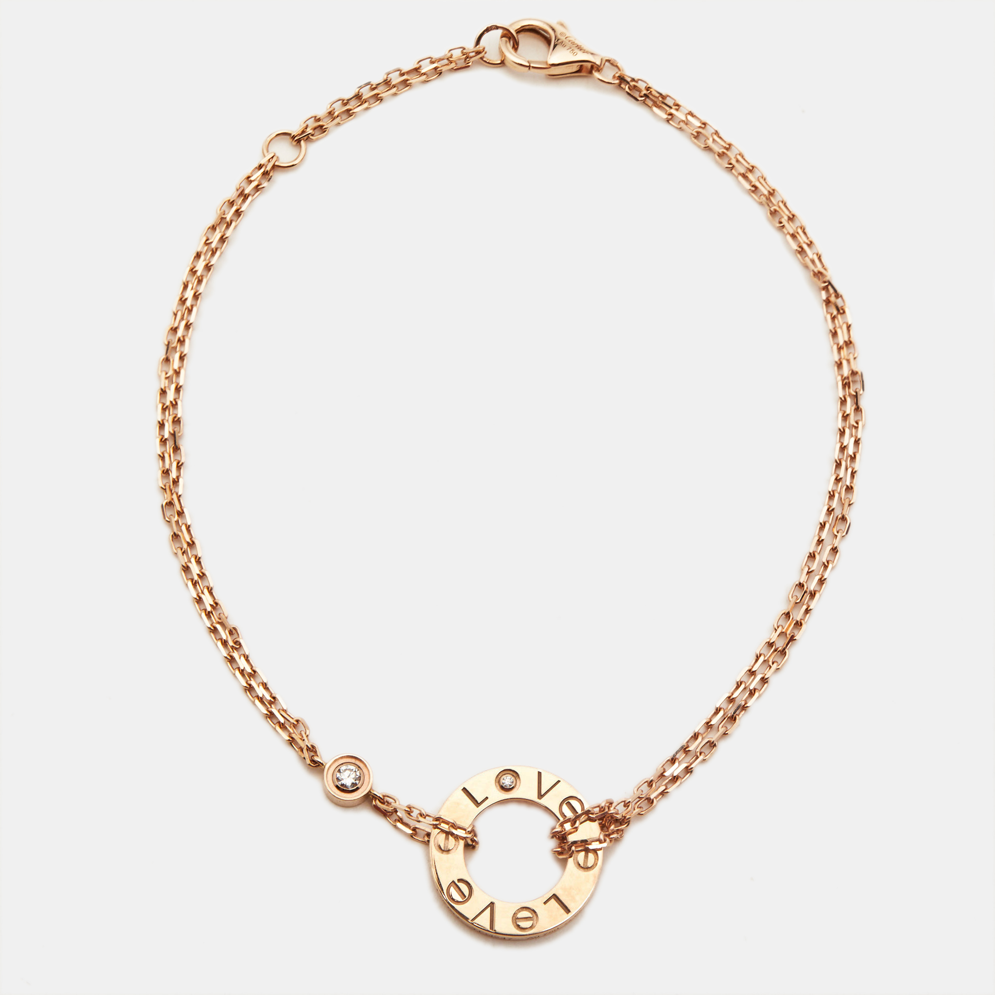 

Cartier Love 2 Diamond 18k Rose Gold Bracelet