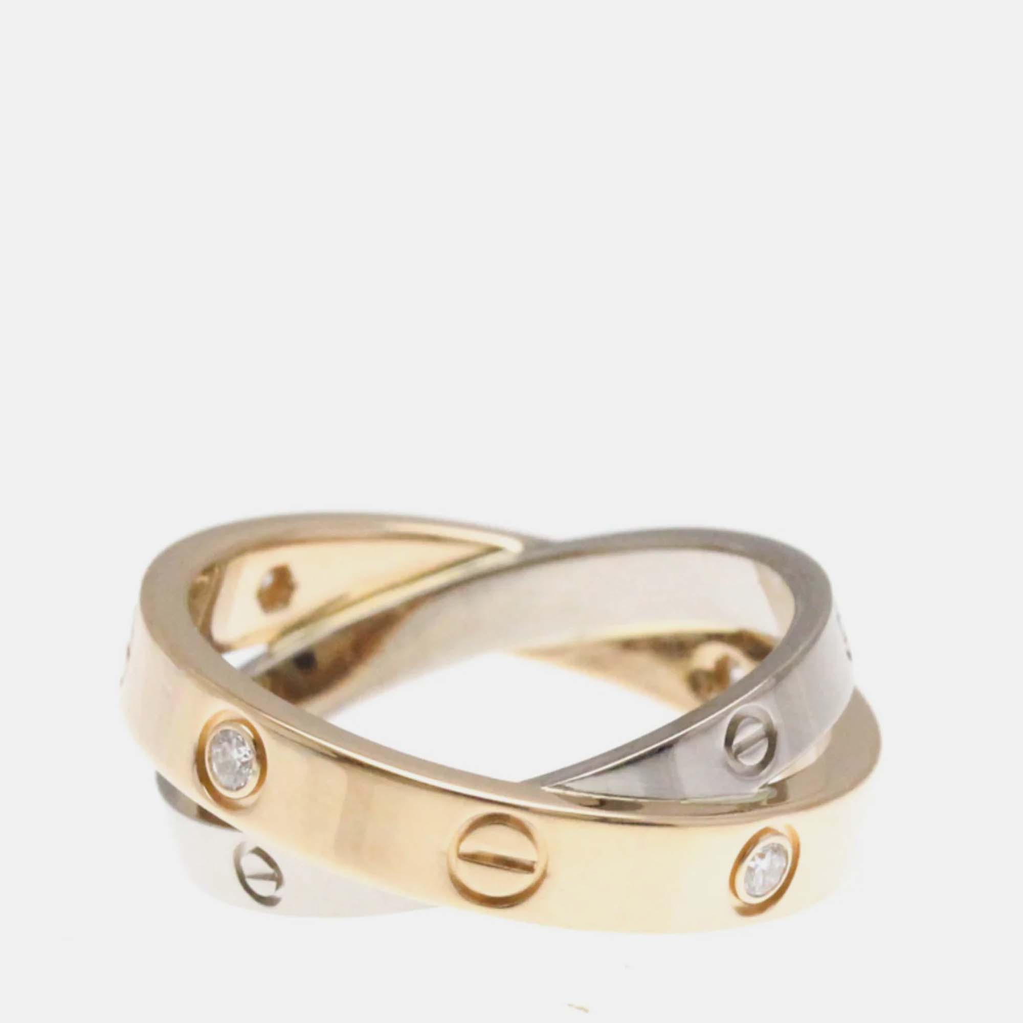 

Cartier Love 18K Rose Gold, White Gold and Diamond Band Ring EU