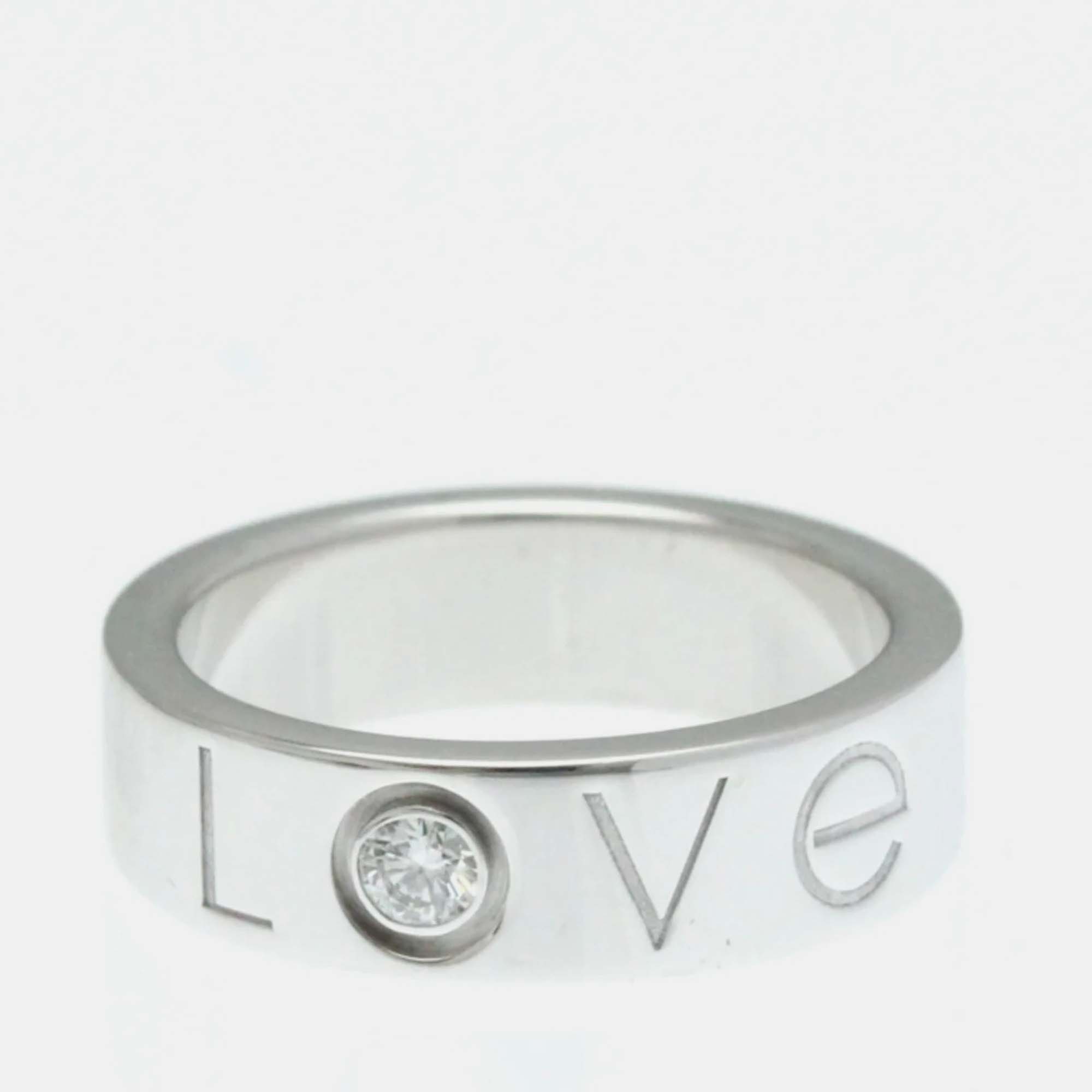

Cartier Love 18K White Gold, Diamond Band Ring EU