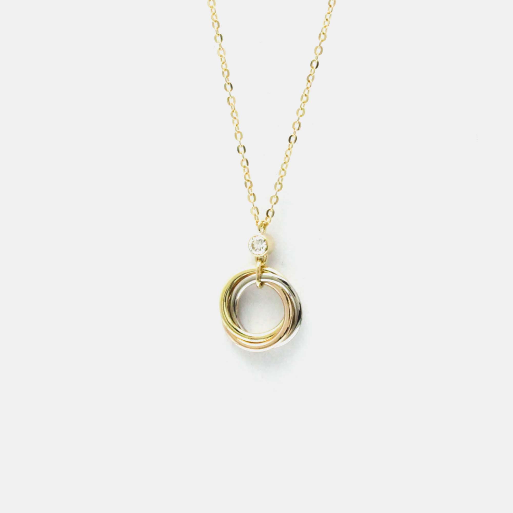 

Cartier Trinity 18K Yellow, Rose, White Gold and Diamond Pendant Necklace