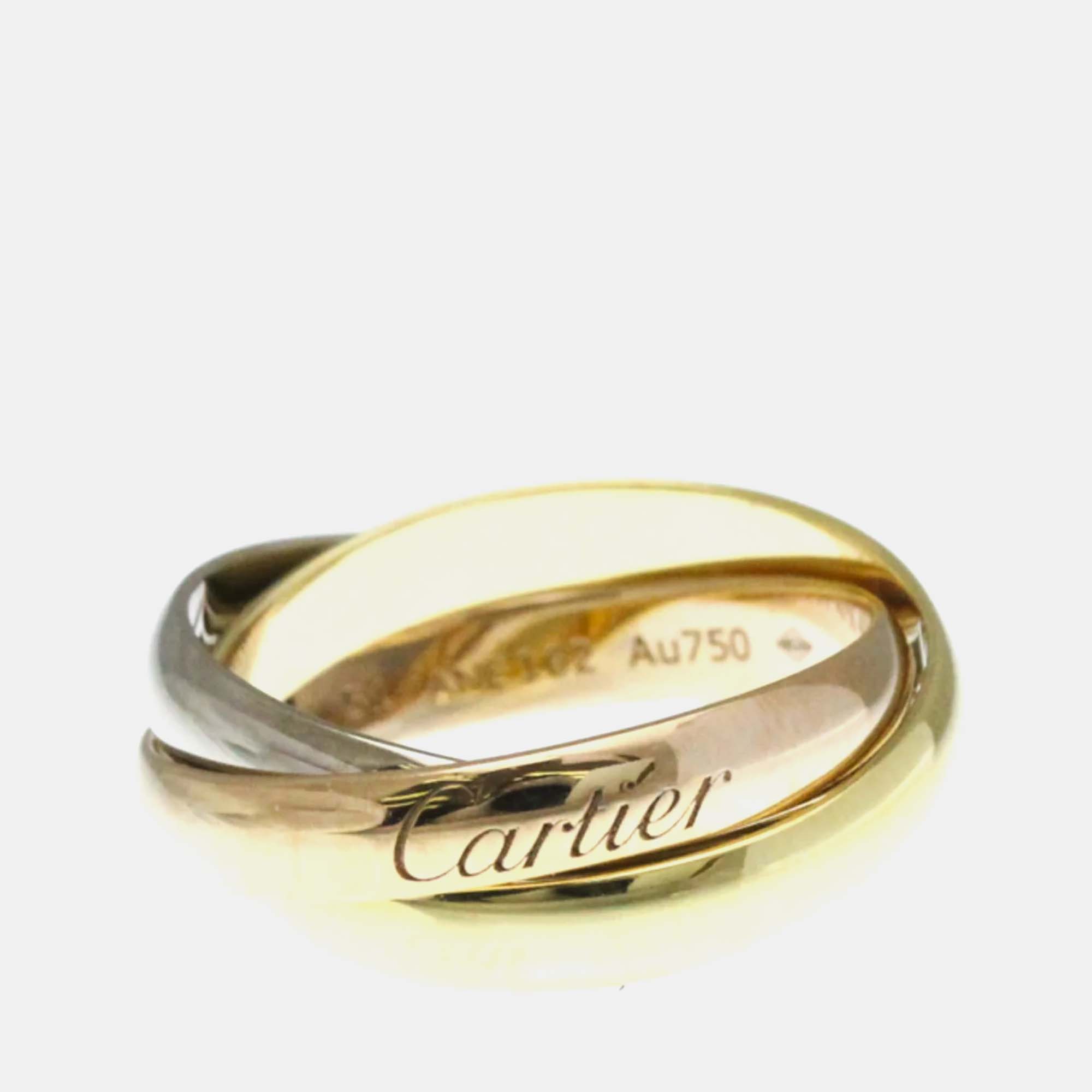 

Cartier Trinity 18K Yellow, Rose, White Gold Band Ring EU