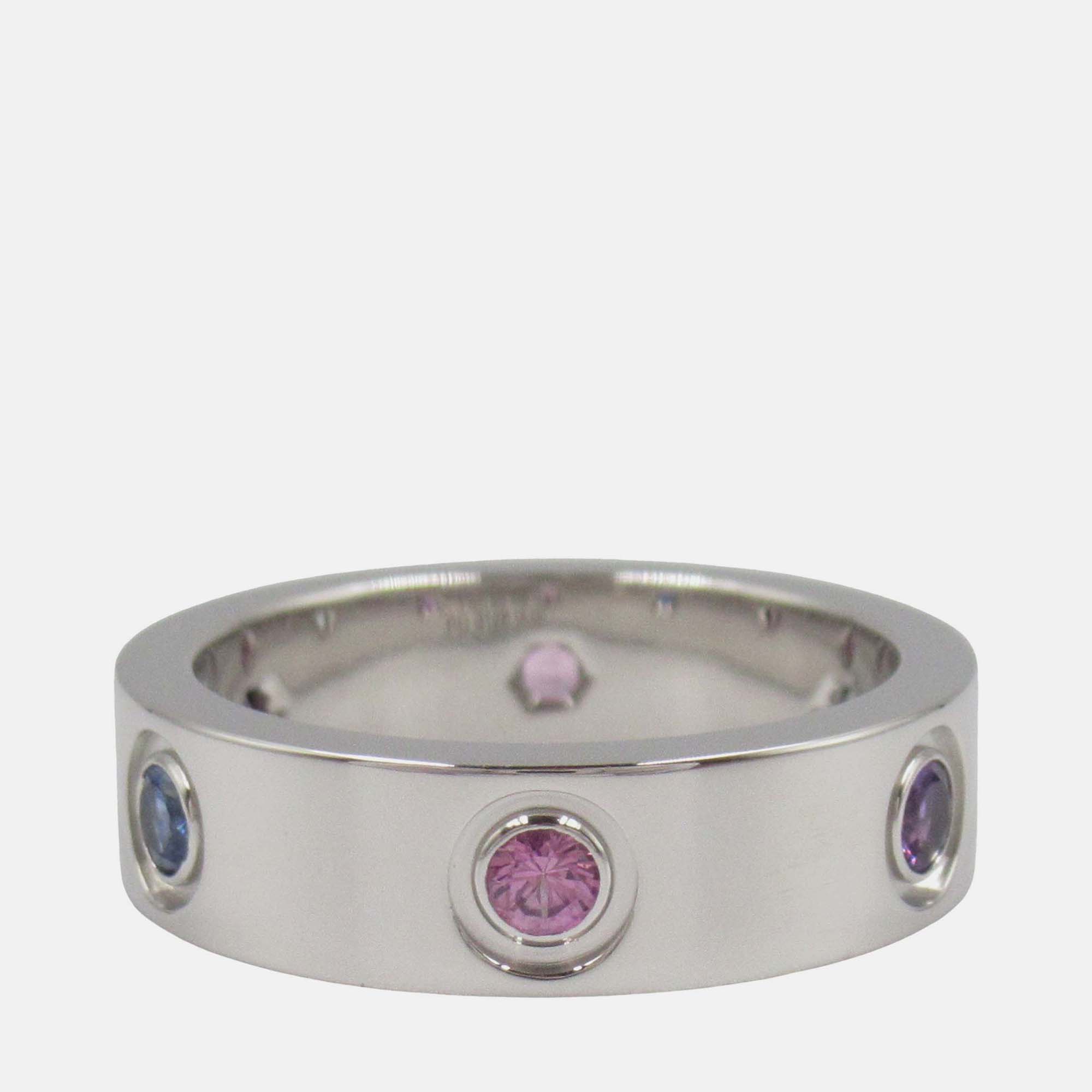 

Cartier 18K White Gold Multicolor Stones Love Ring