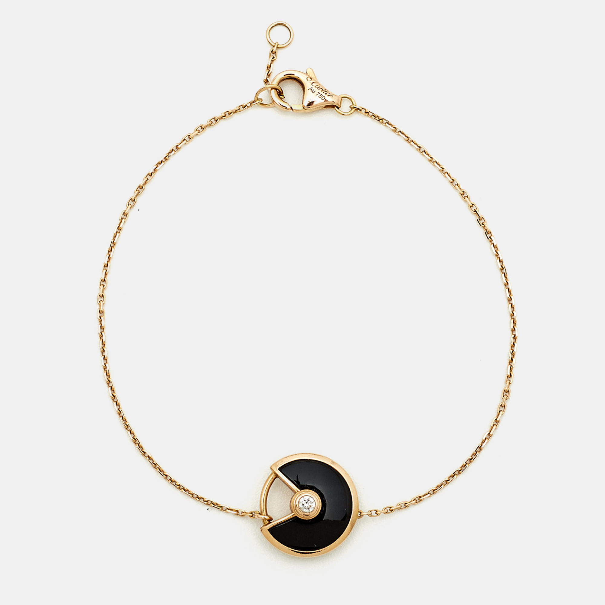 

Cartier Amulette De Cartier Onyx Diamond 18k Rose Gold  Model Bracelet