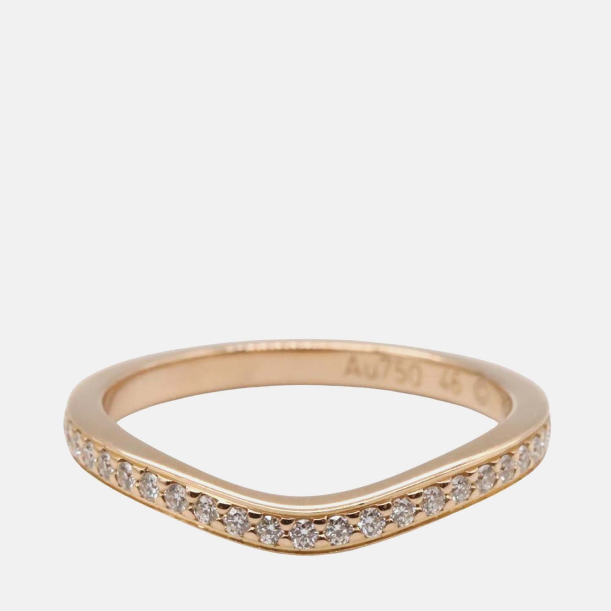 

Cartier Ballerine 18K Rose Gold and Diamond Band Ring EU 46