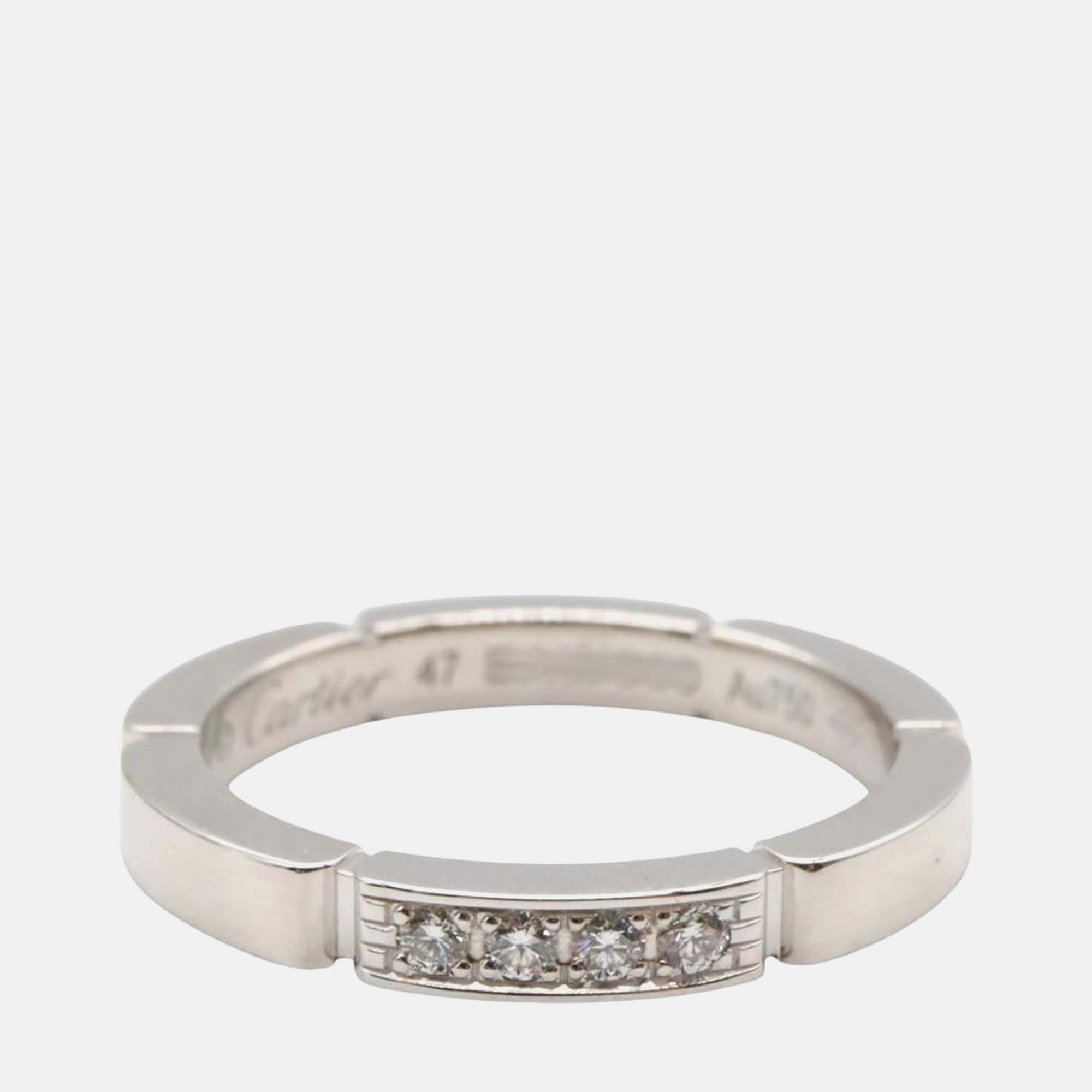 

Cartier Maillon Panthere 18K White Gold and Diamond Band Ring EU