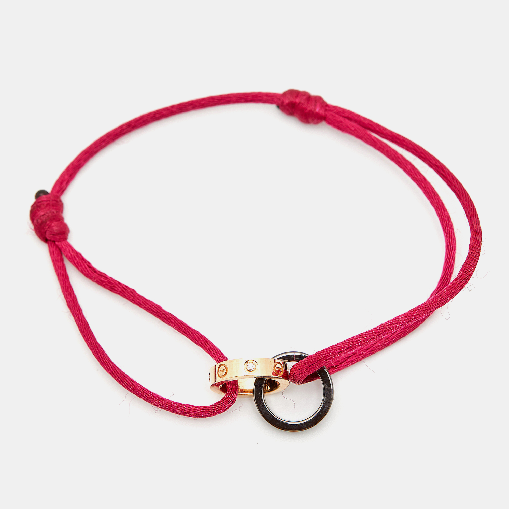 

Cartier Love Ceramic Diamonds 18k Rose Gold Cord Bracelet