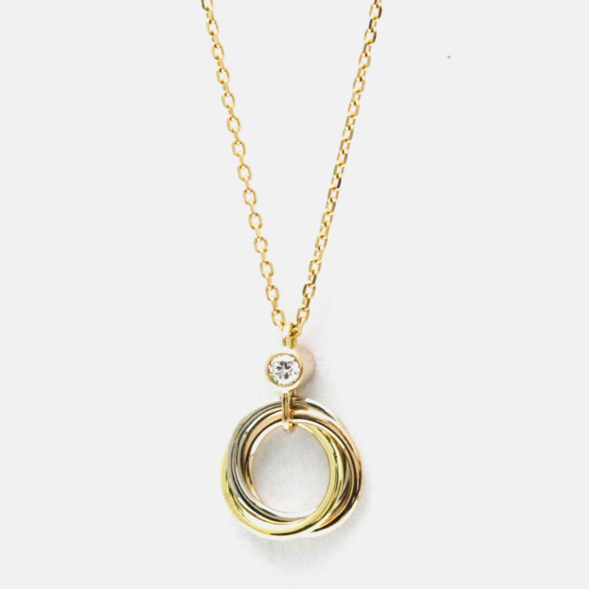 

Cartier Trinity 18K Yellow, Rose, White Gold and Diamond Pendant Necklace
