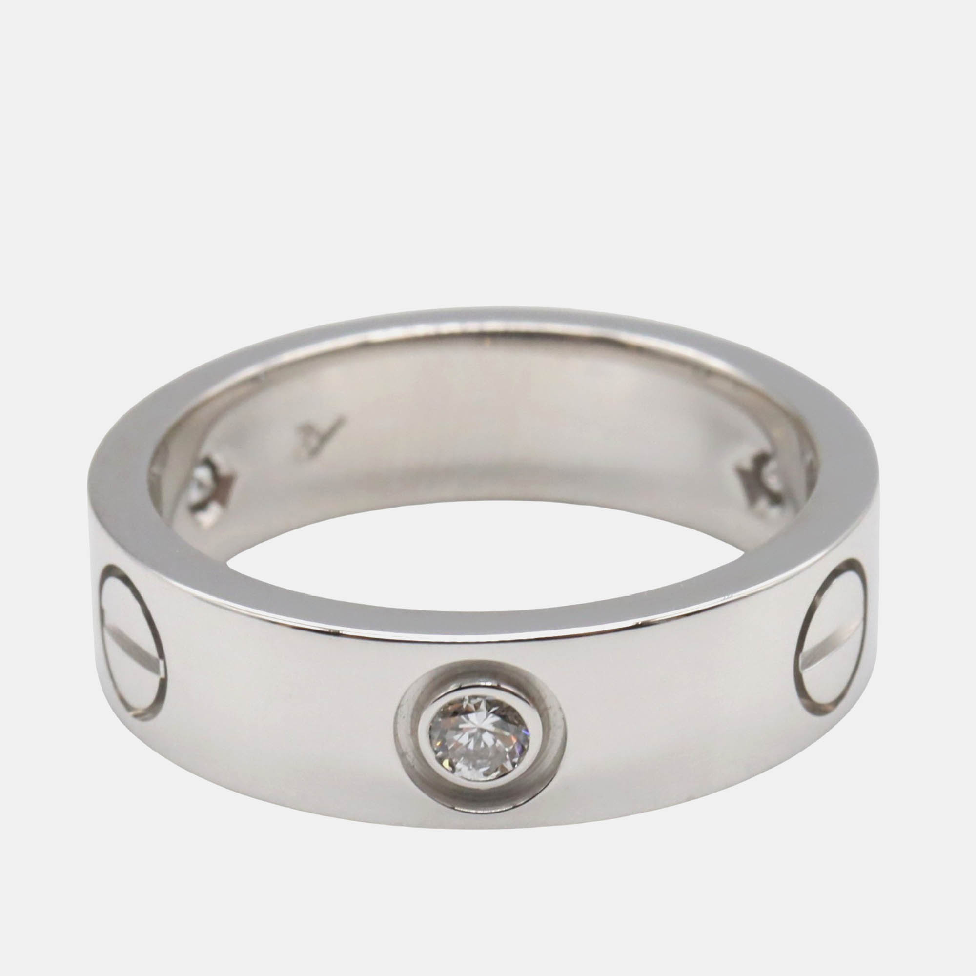 

Cartier Love 18K White Gold and Diamond Band Ring EU