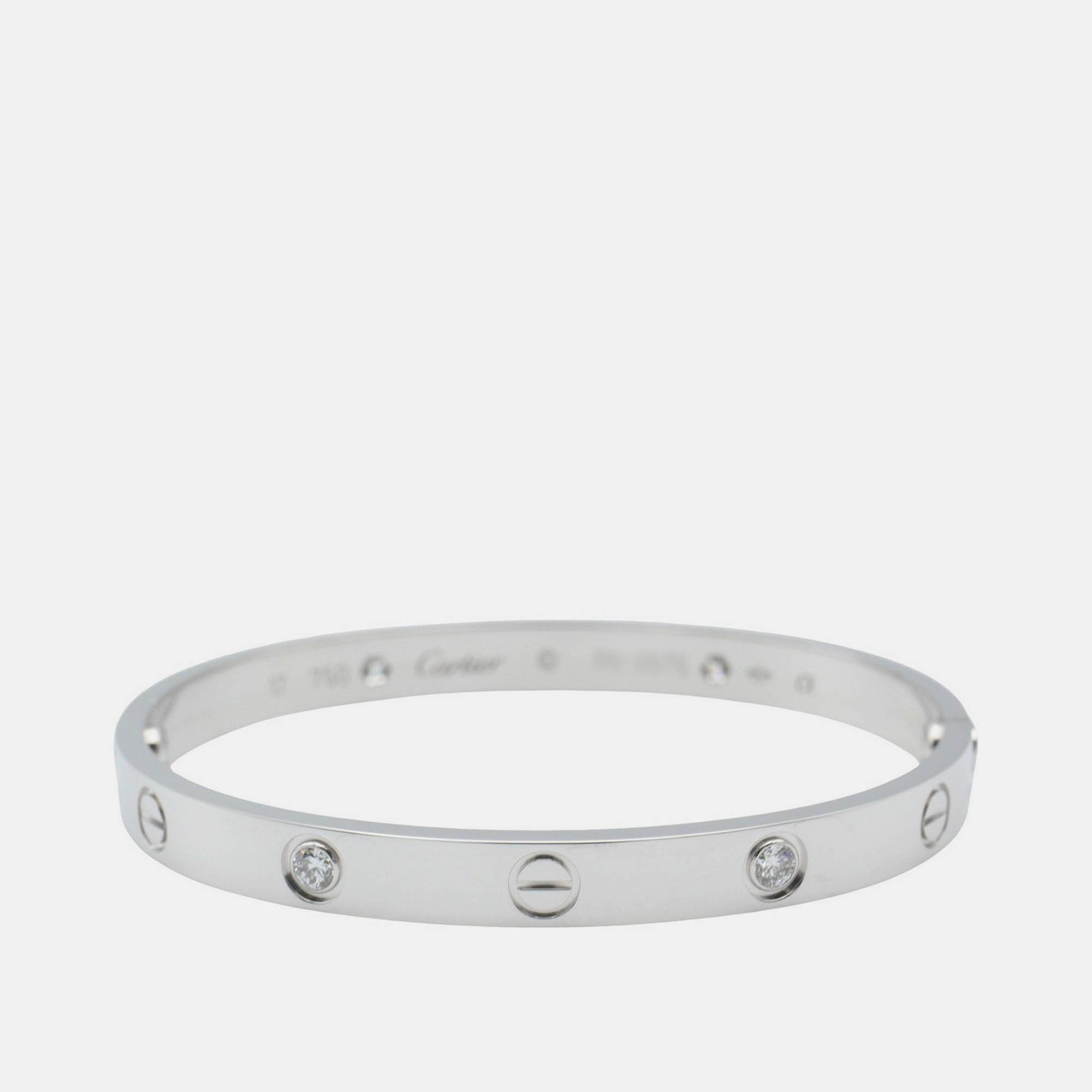 

Cartier Love 18K White Gold, Diamond Bangle Bracelet