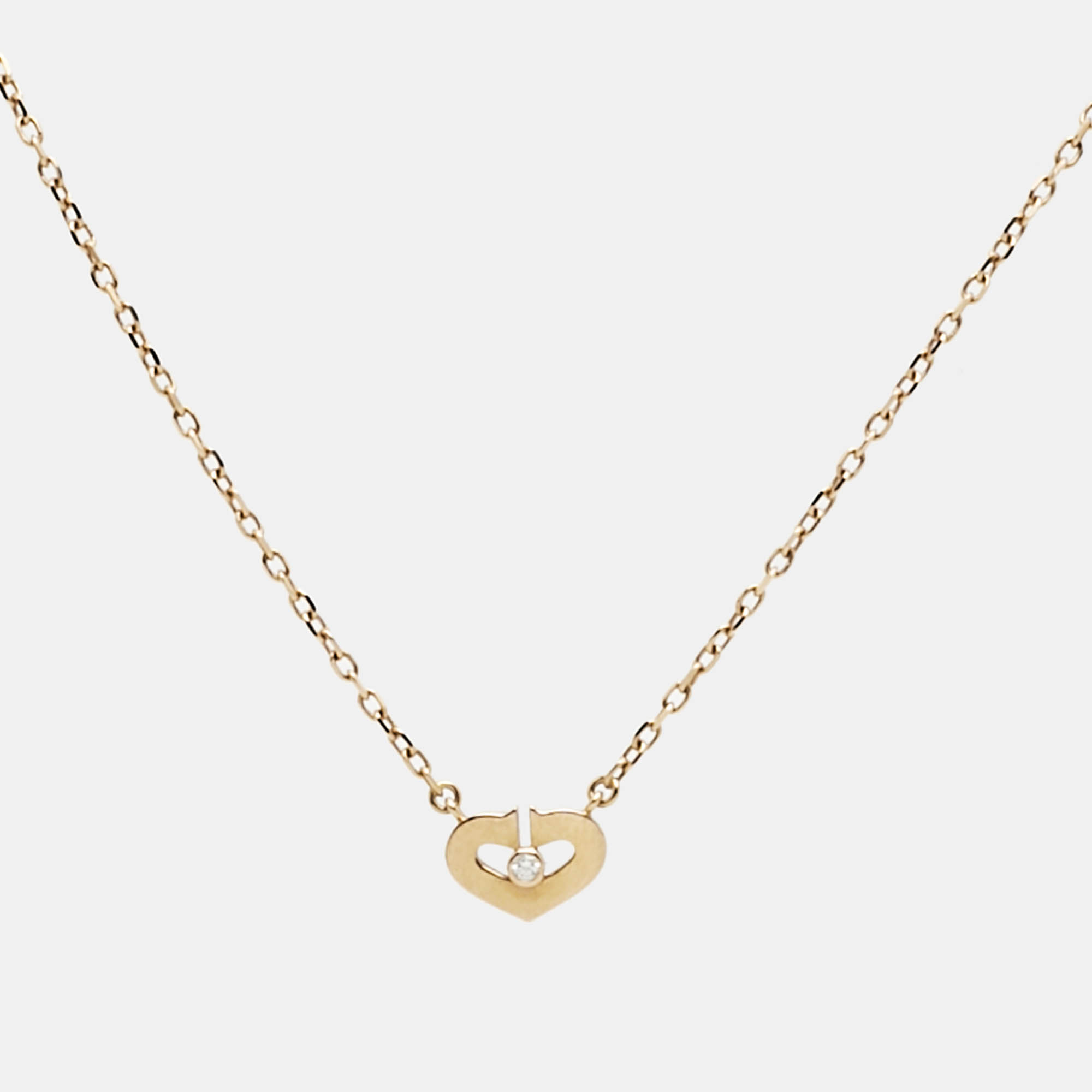 

Cartier Heart C de Cartier Diamond 18k Rose Gold Necklace