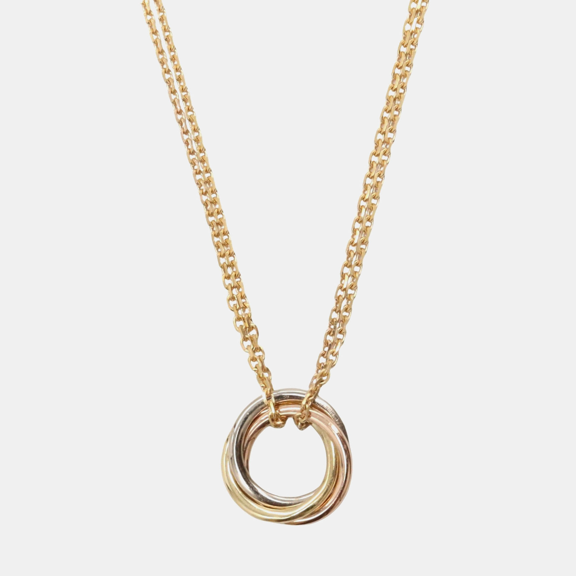 Pre-owned Cartier Trinity 18k Yellow Rose White Gold Necklace